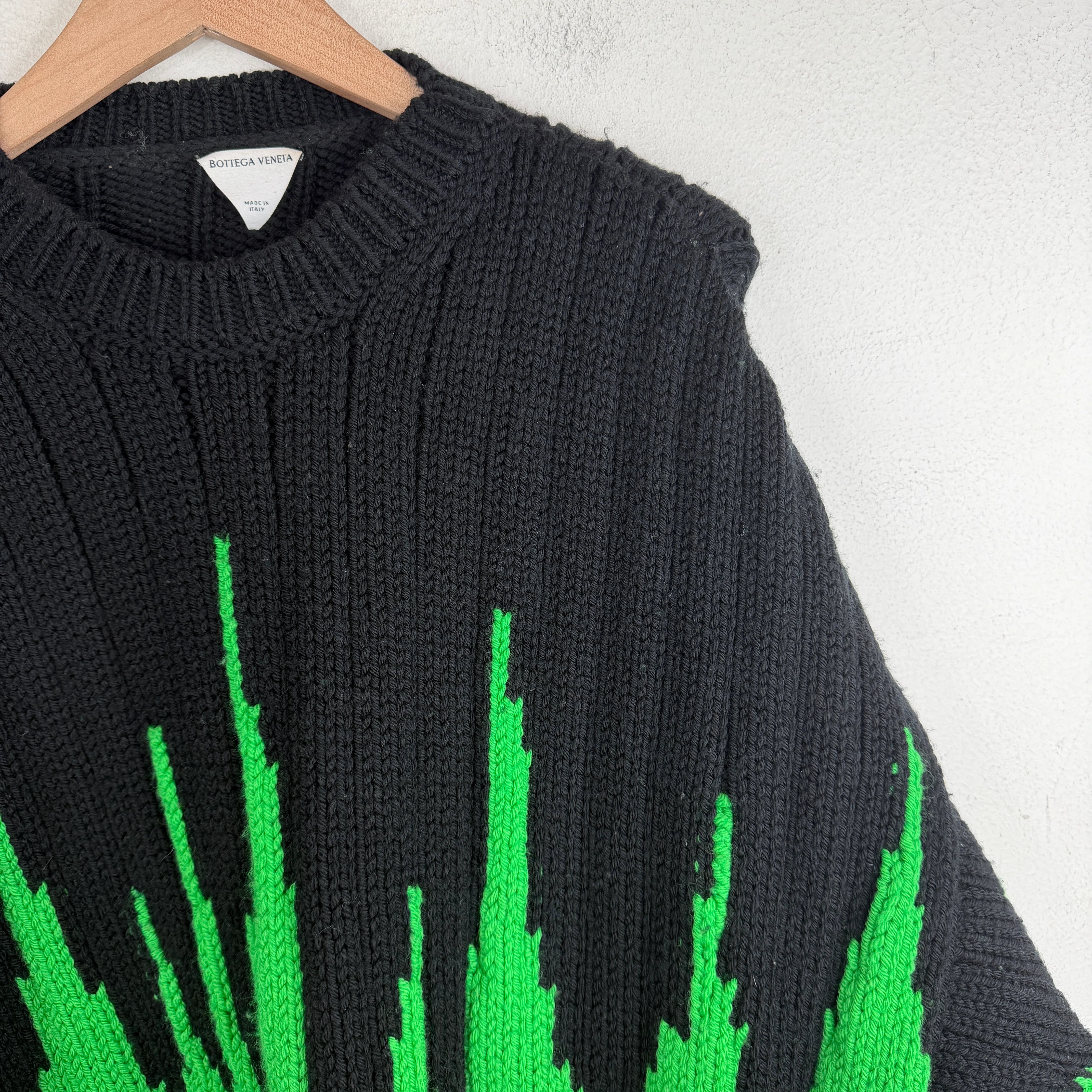 Bottega Veneta Wool Soundwave Split Knit Crewneck - Image 6