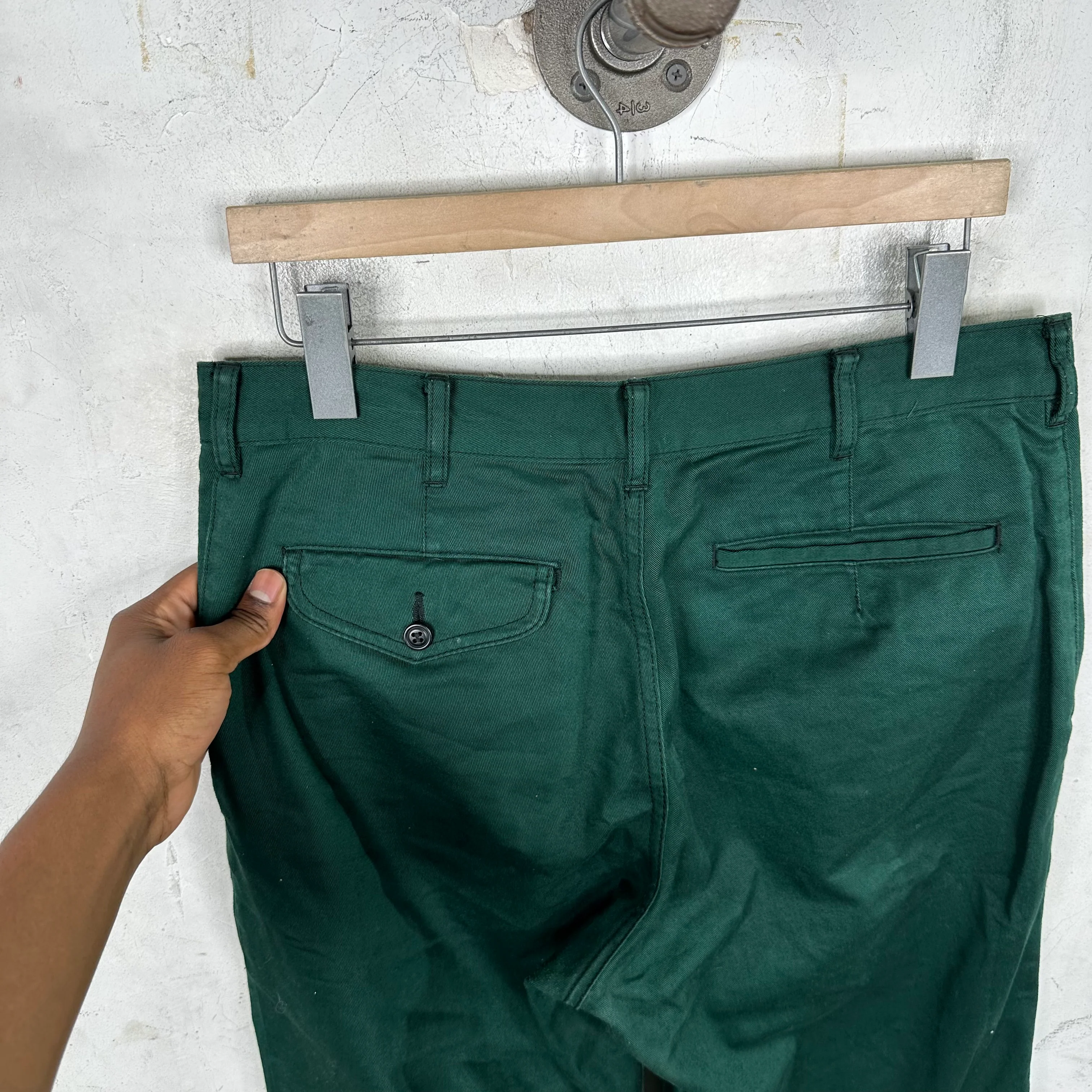 CDG Homme Washed Green Trousers - Image 4