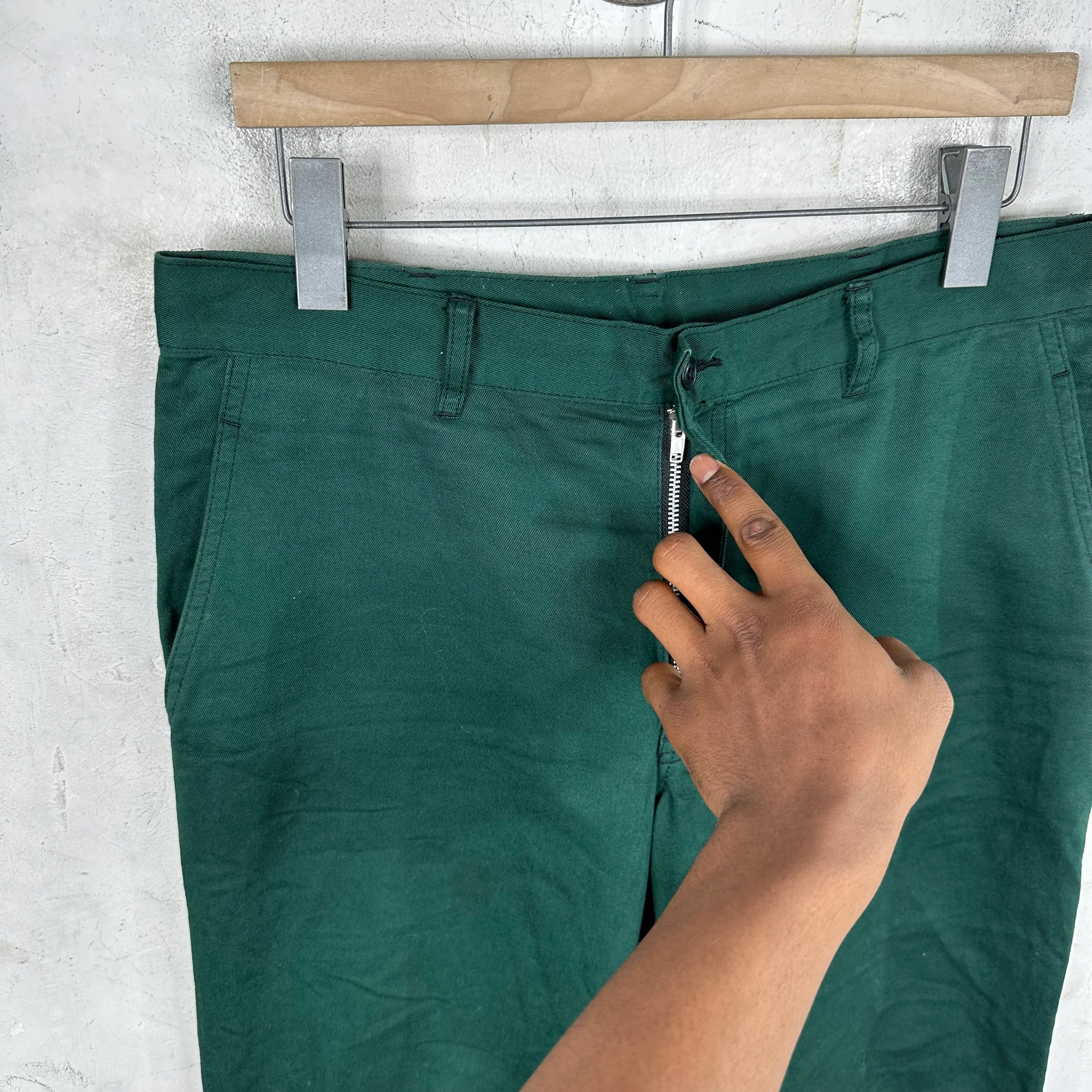 CDG Homme Washed Green Trousers - Image 6
