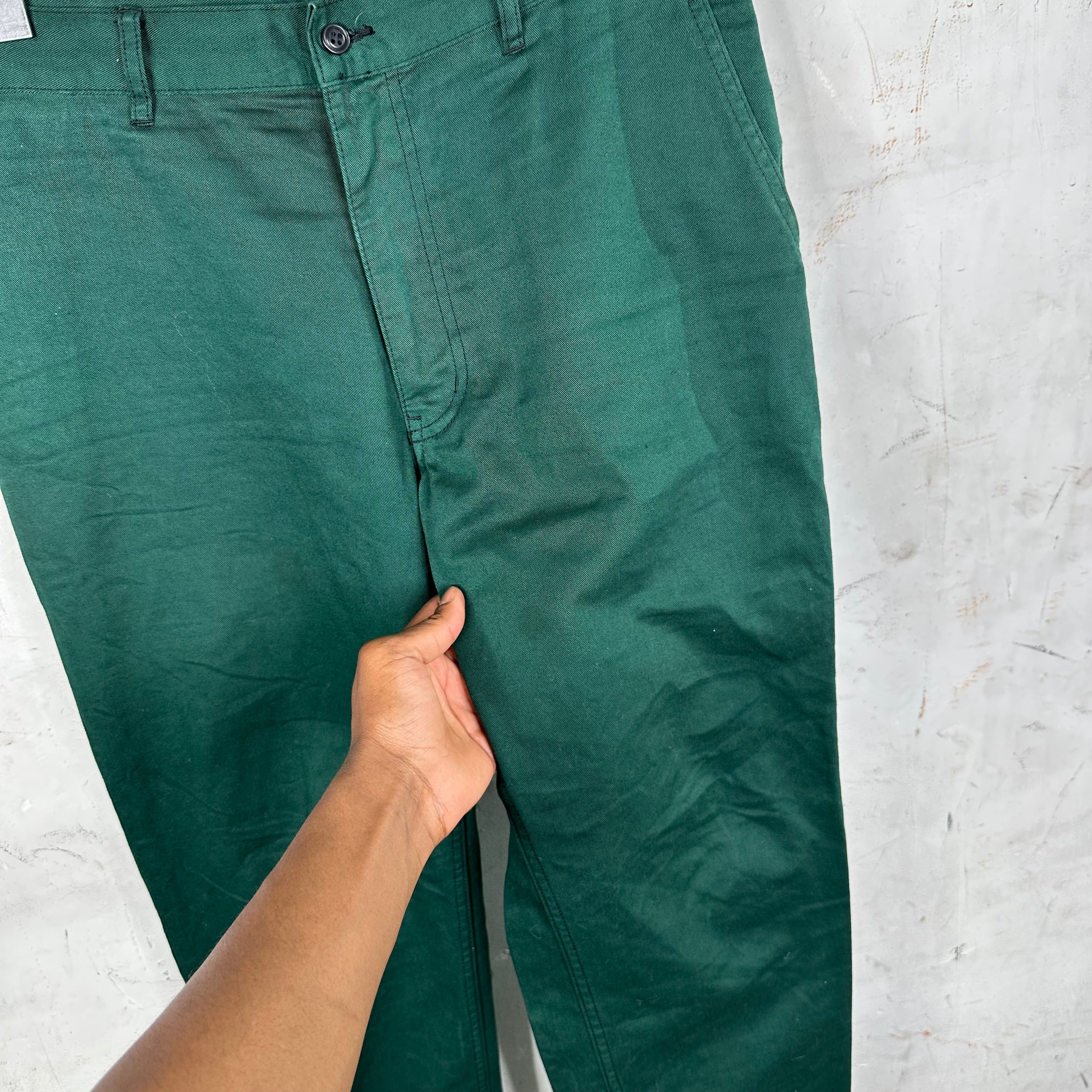 CDG Homme Washed Green Trousers - Image 7