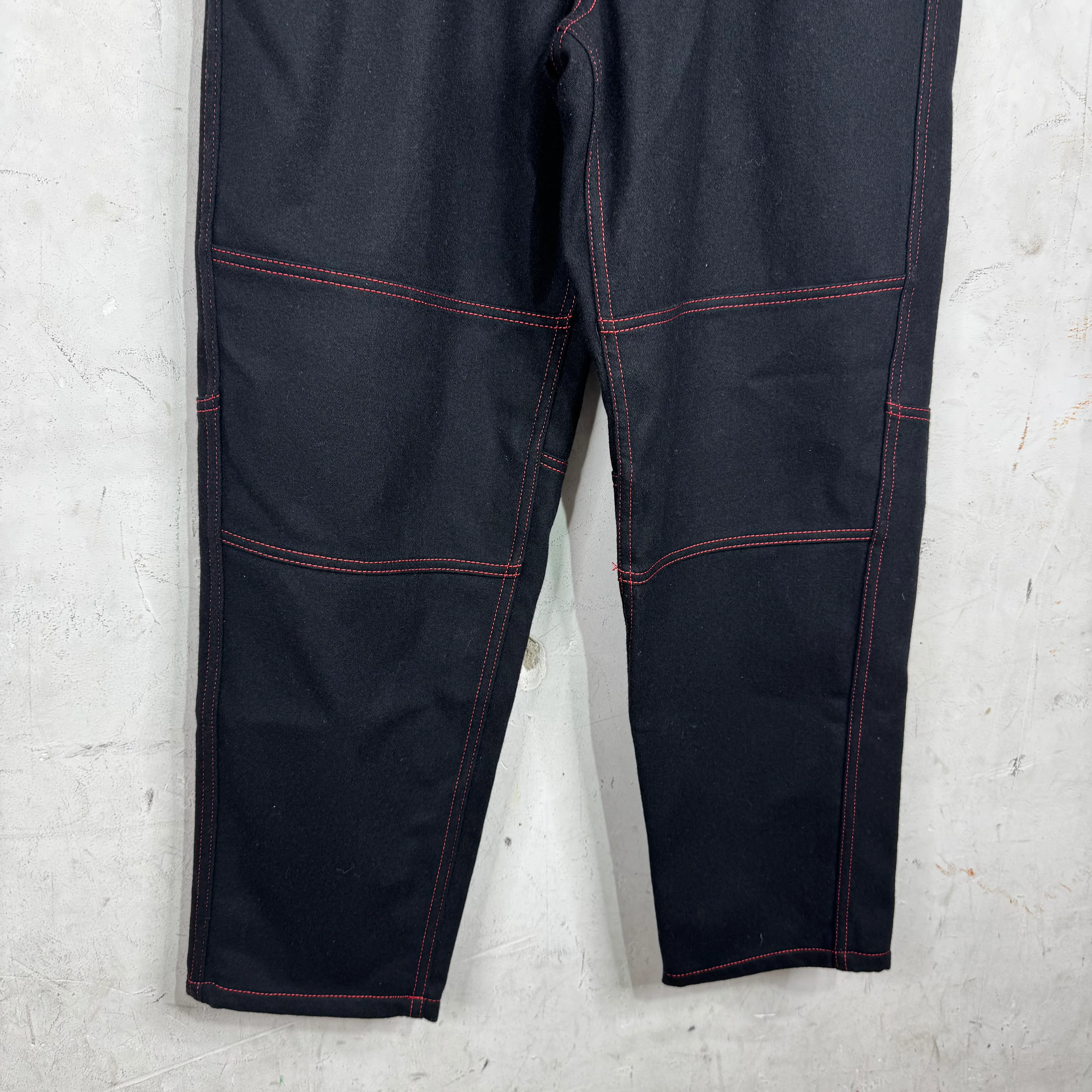 CDG Knee Paneled Black Wool Trousers - Image 6