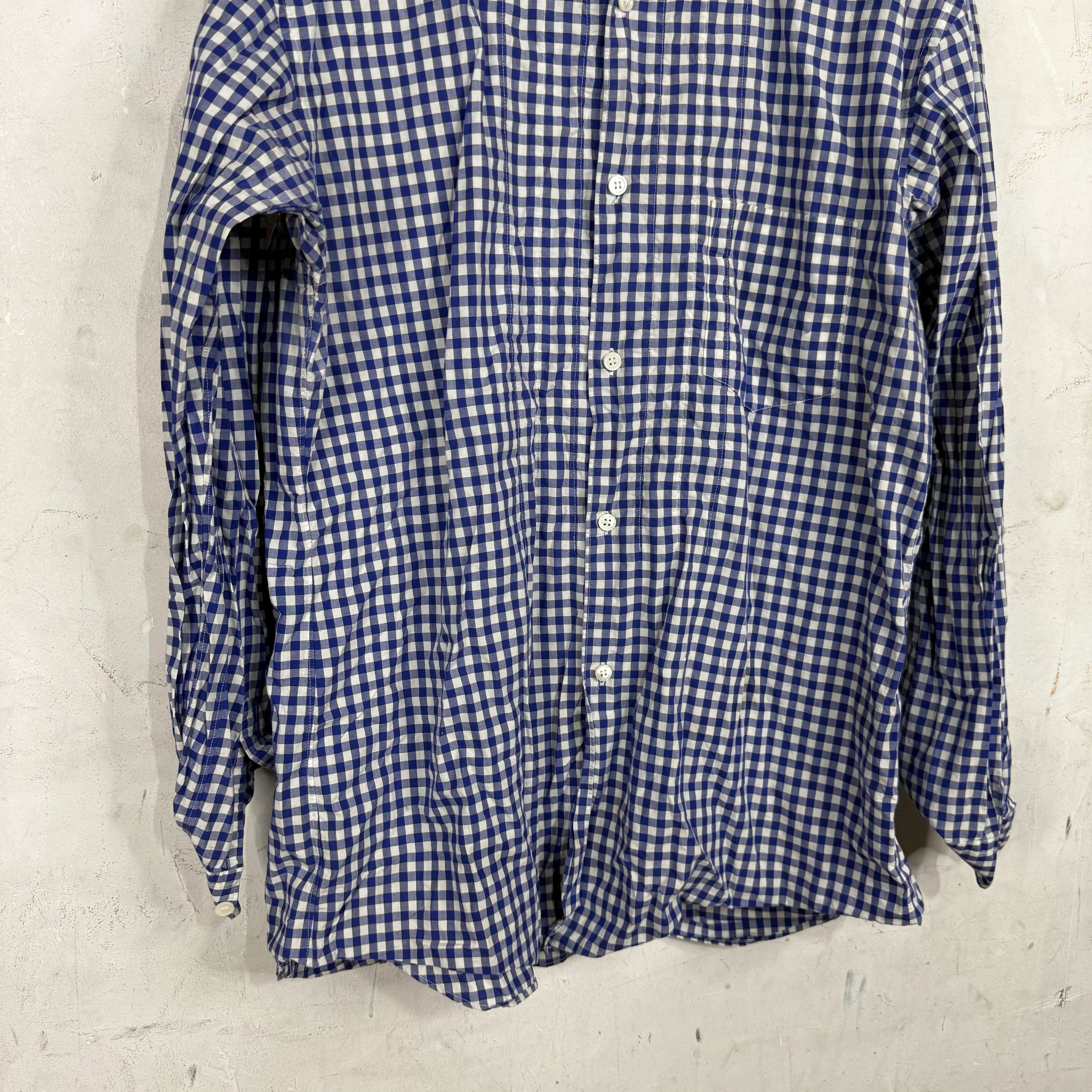 CDG Plaid Pleated Button-Up Shirt - Image 7