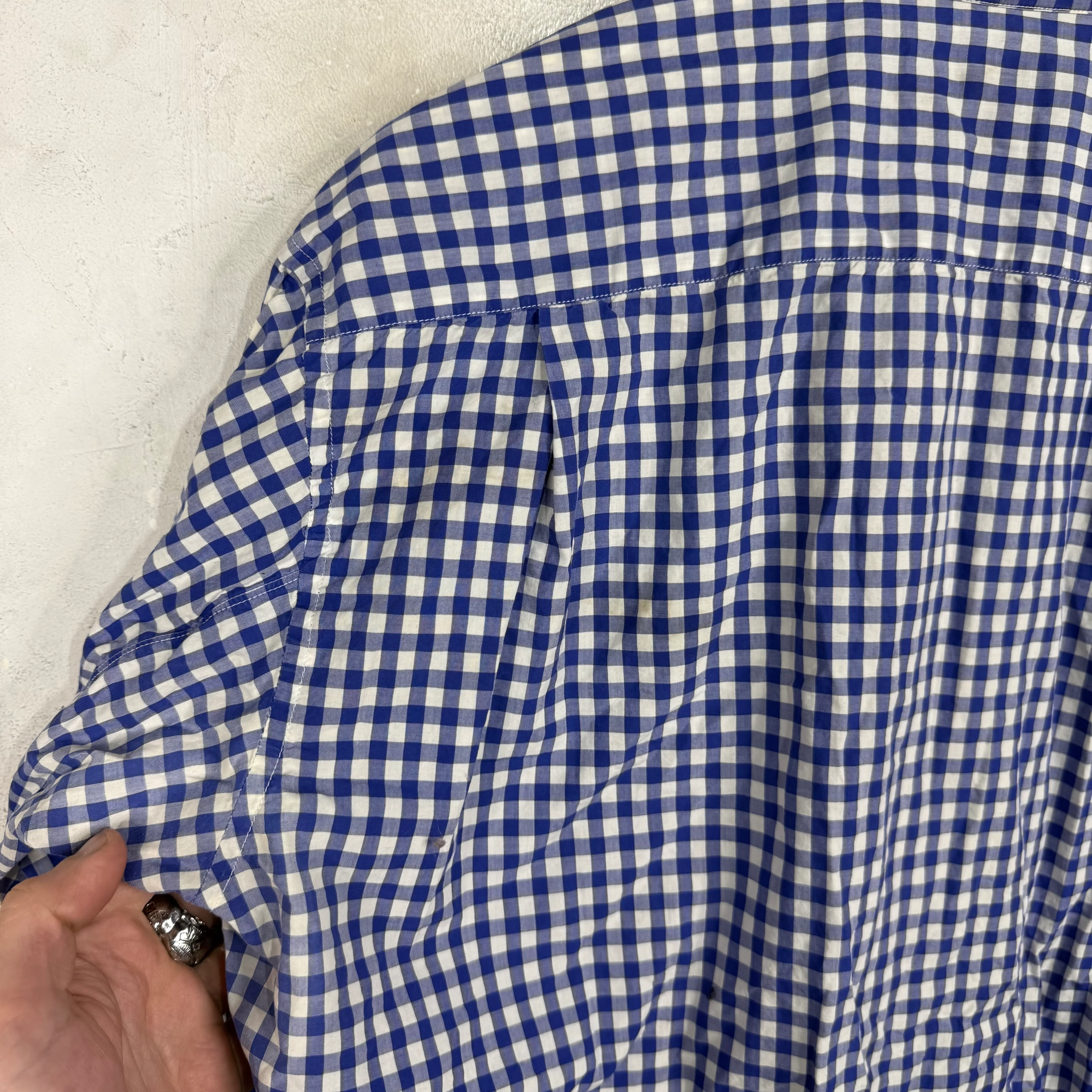 CDG Plaid Pleated Button-Up Shirt - Image 8