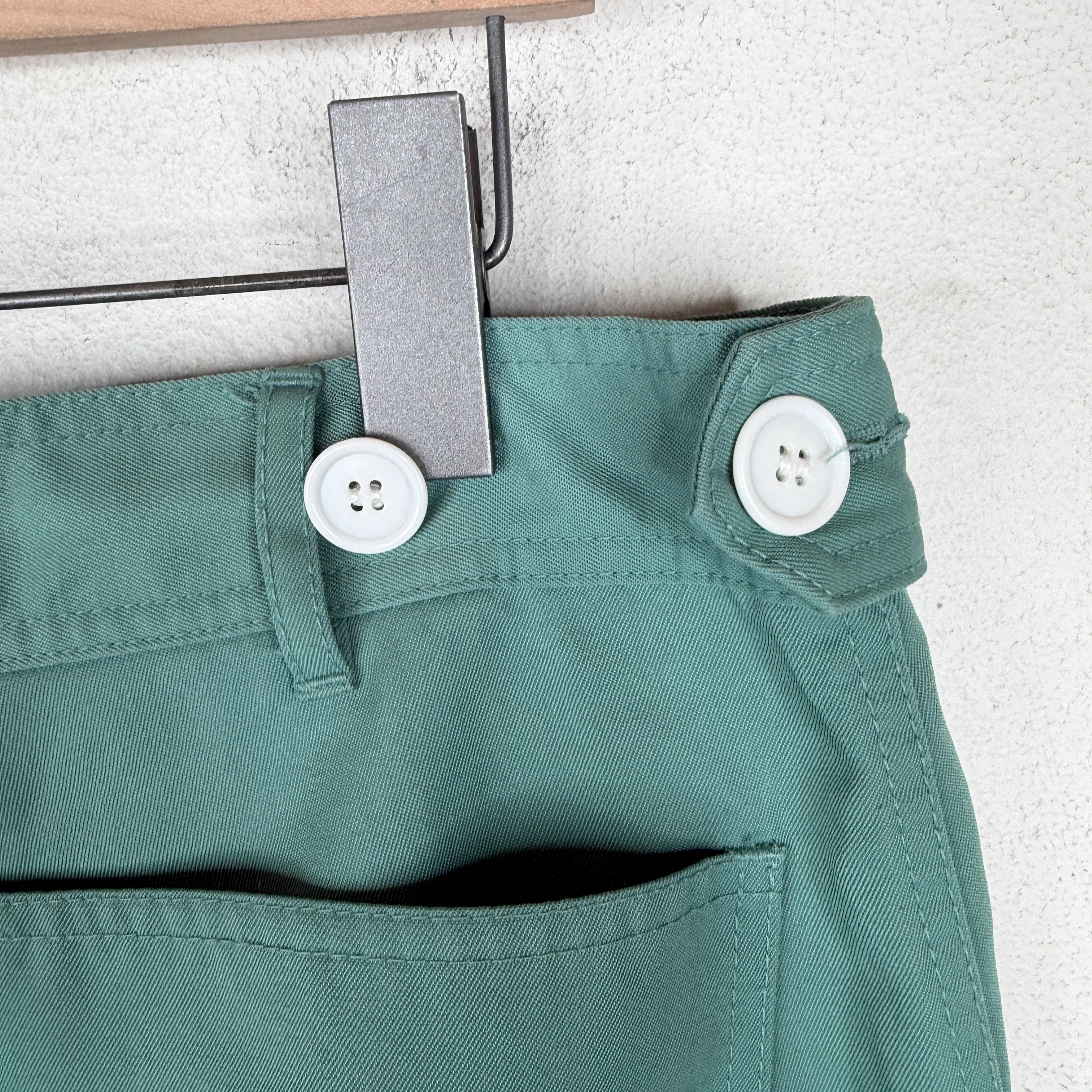 CDG Teal Button Waist Pants - Image 15