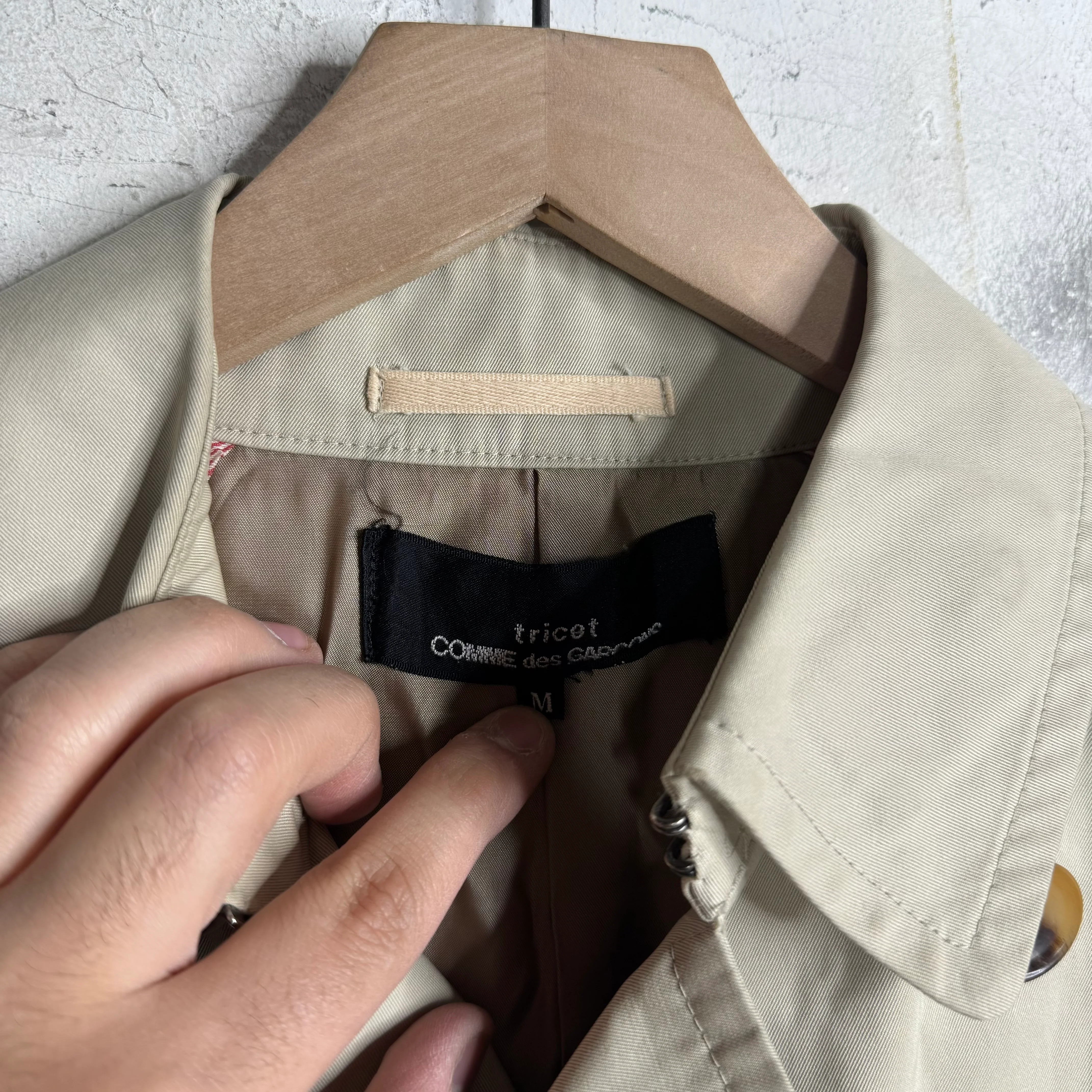 CDG Tricot Short Trench Coat - Image 8