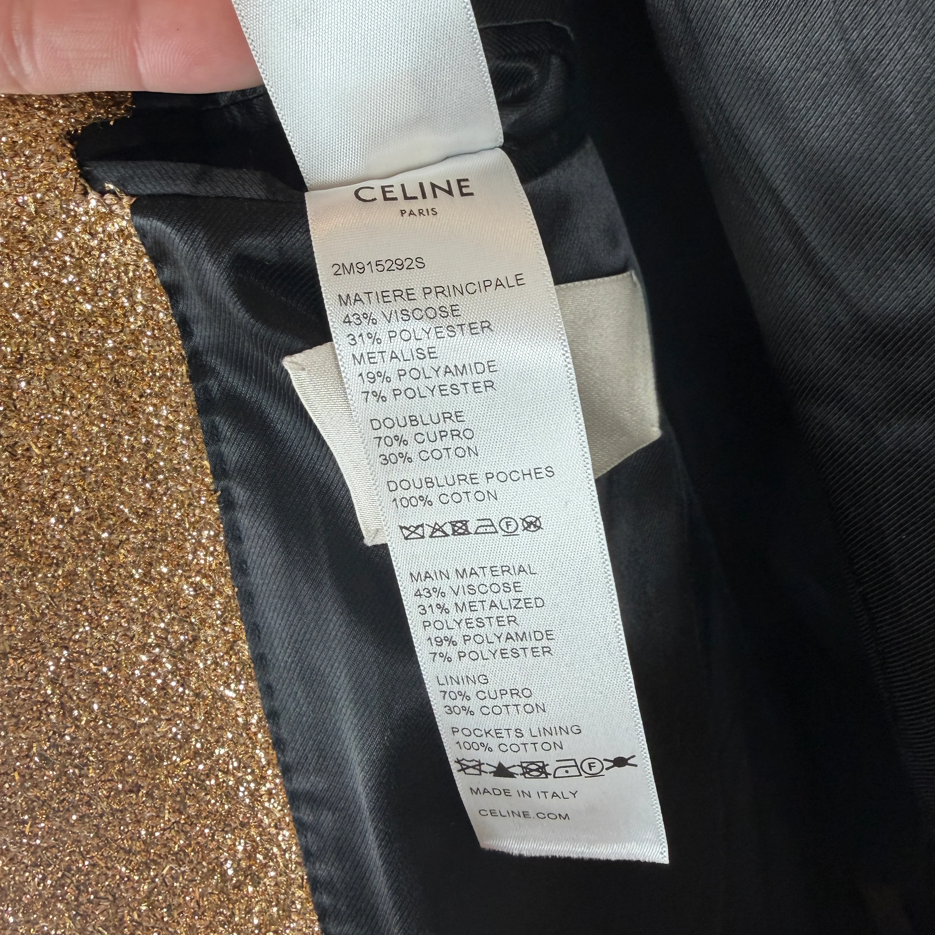 Celine Gold Metallic Tweed Coat - Image 5