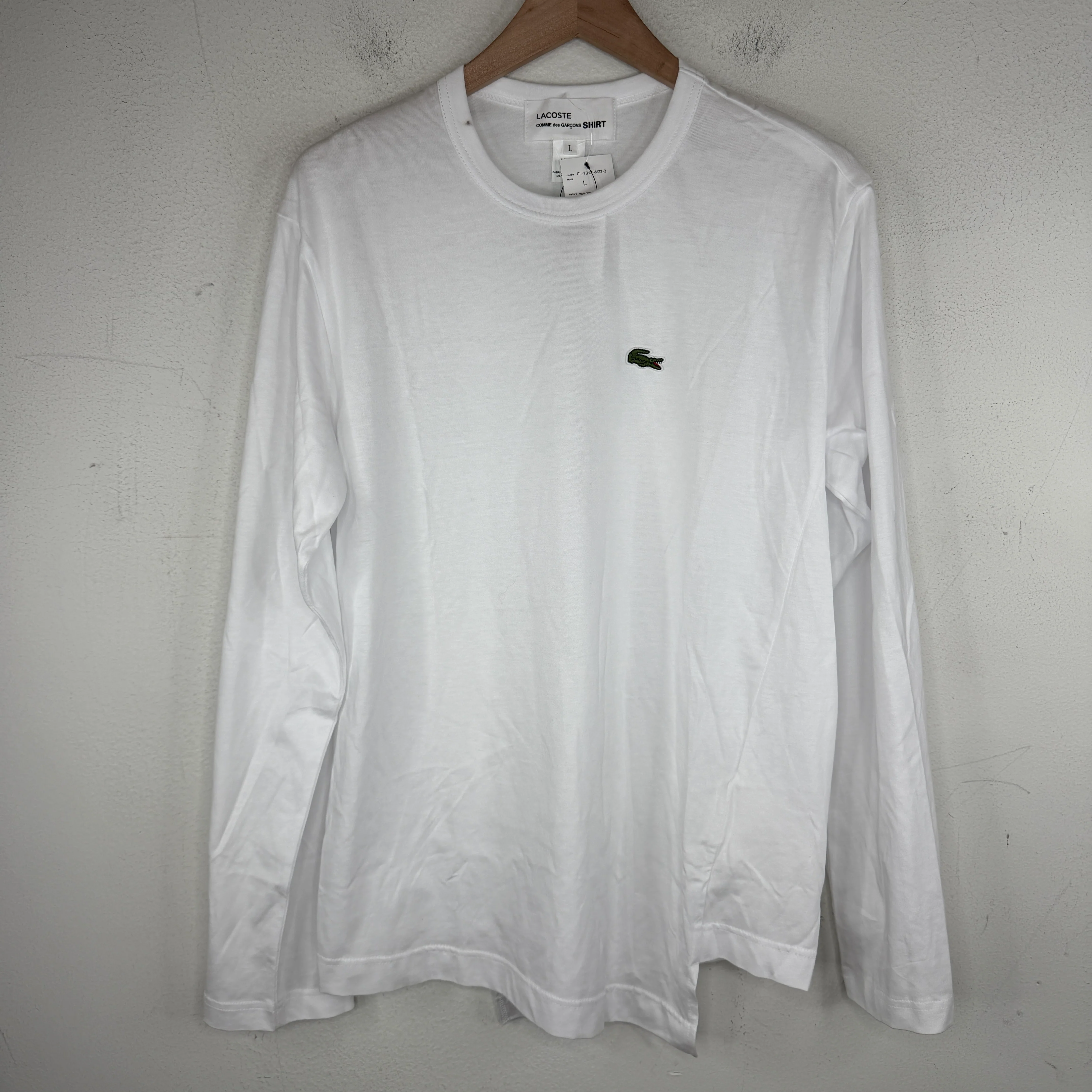 CDG White Lacoste L/S T-Shirt