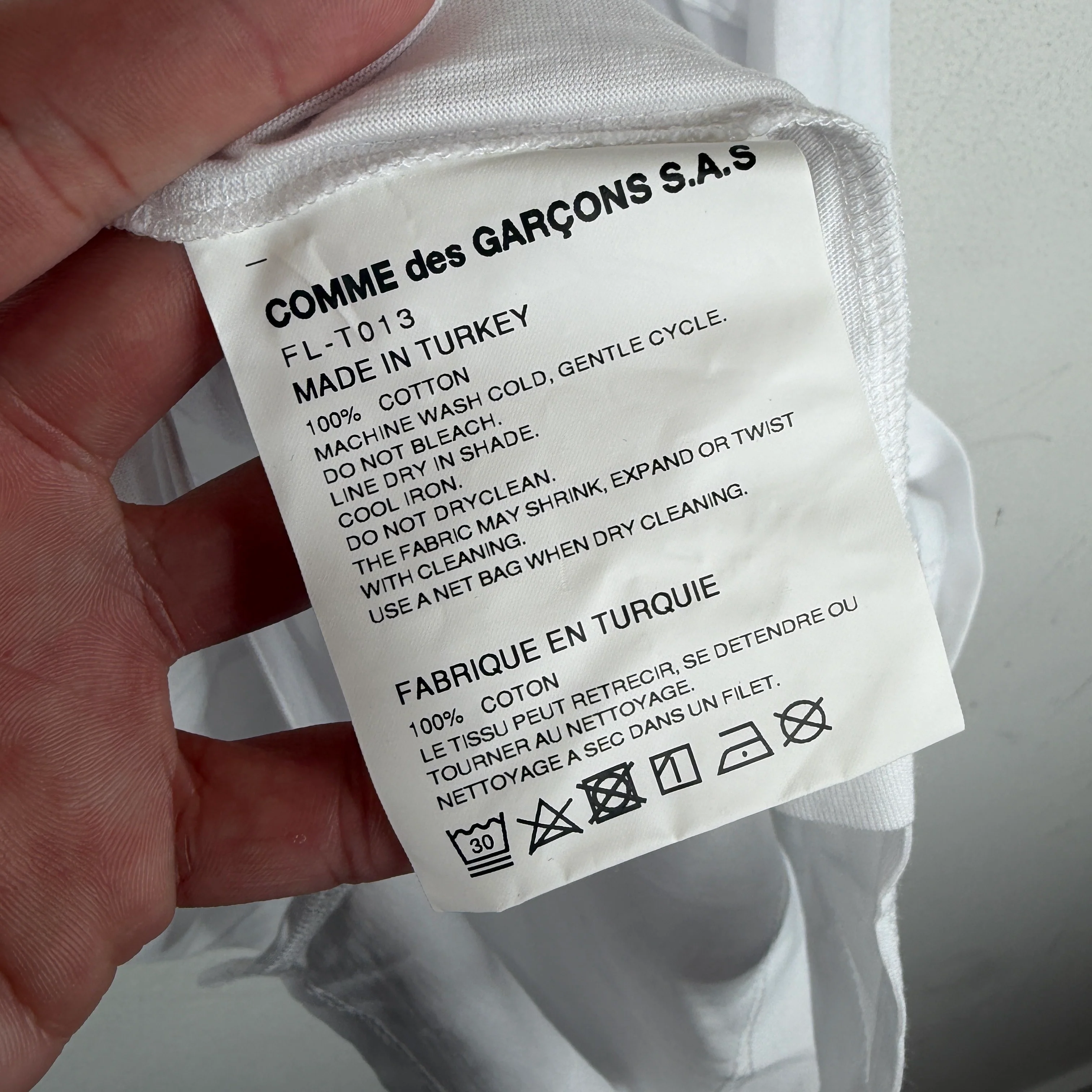 CDG White Lacoste L/S T-Shirt - Image 4