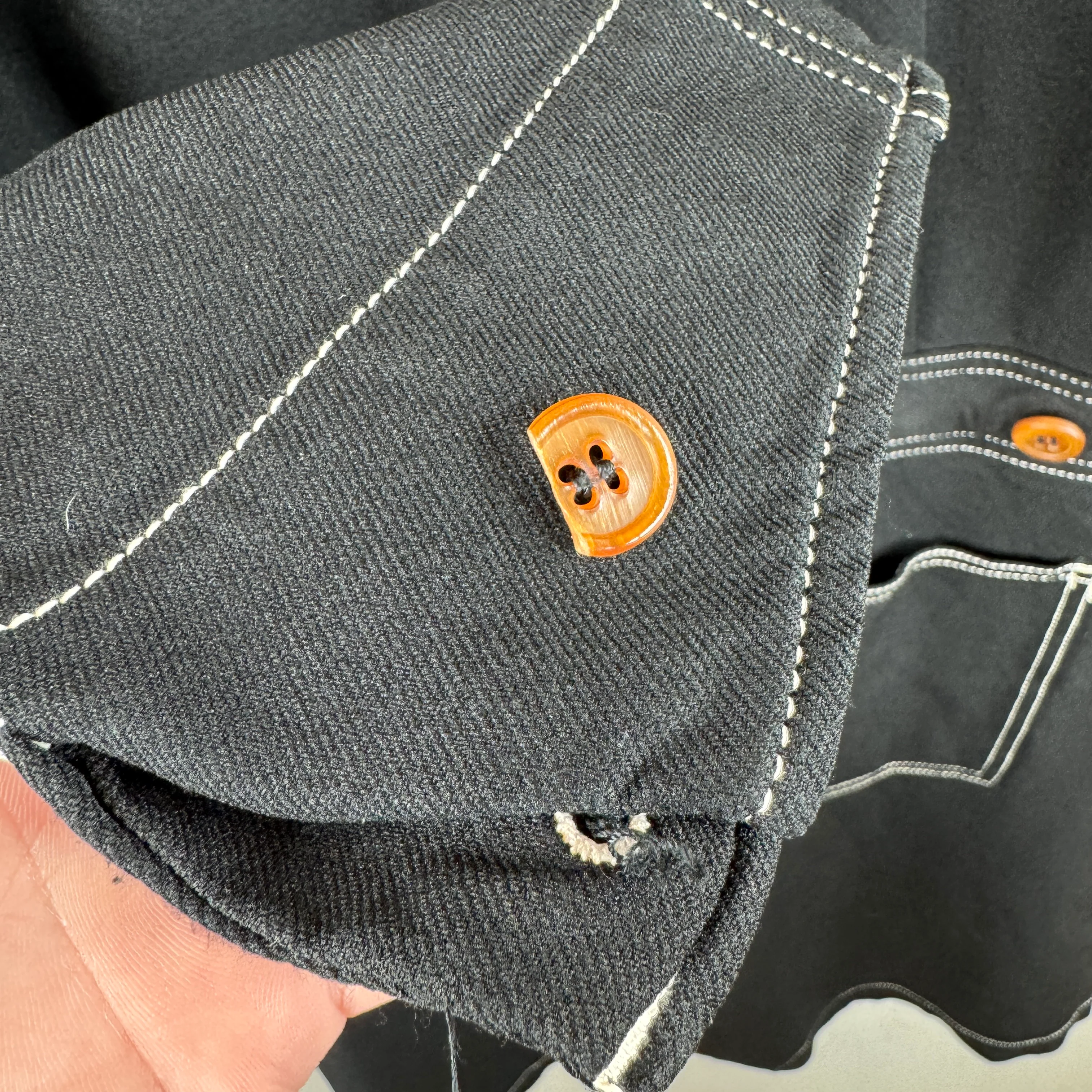 CDG Homme Plus Contrast Stitch Romper Button Up - Image 8