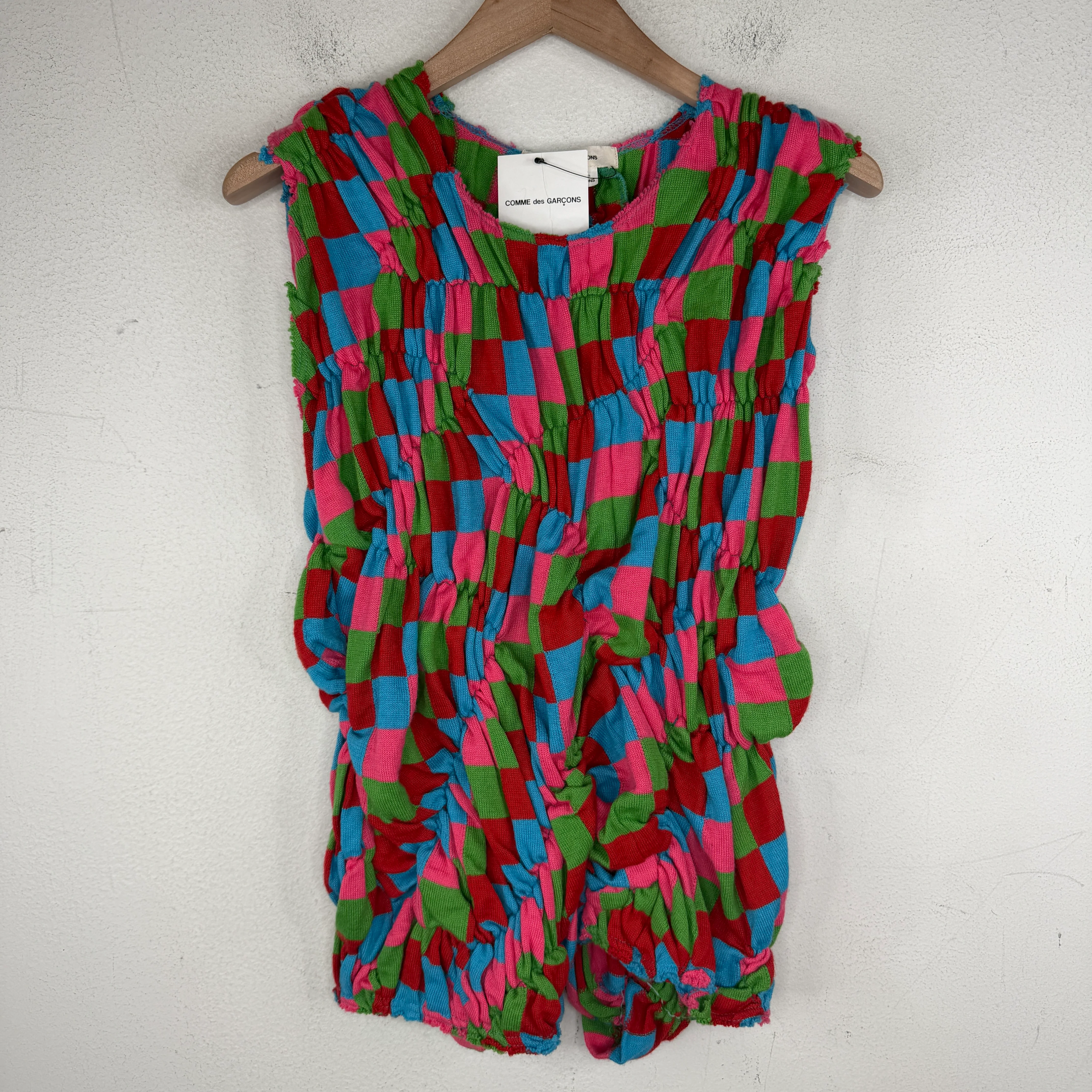 CDG Runway Multicolor Pinched Sleeveless Sweater