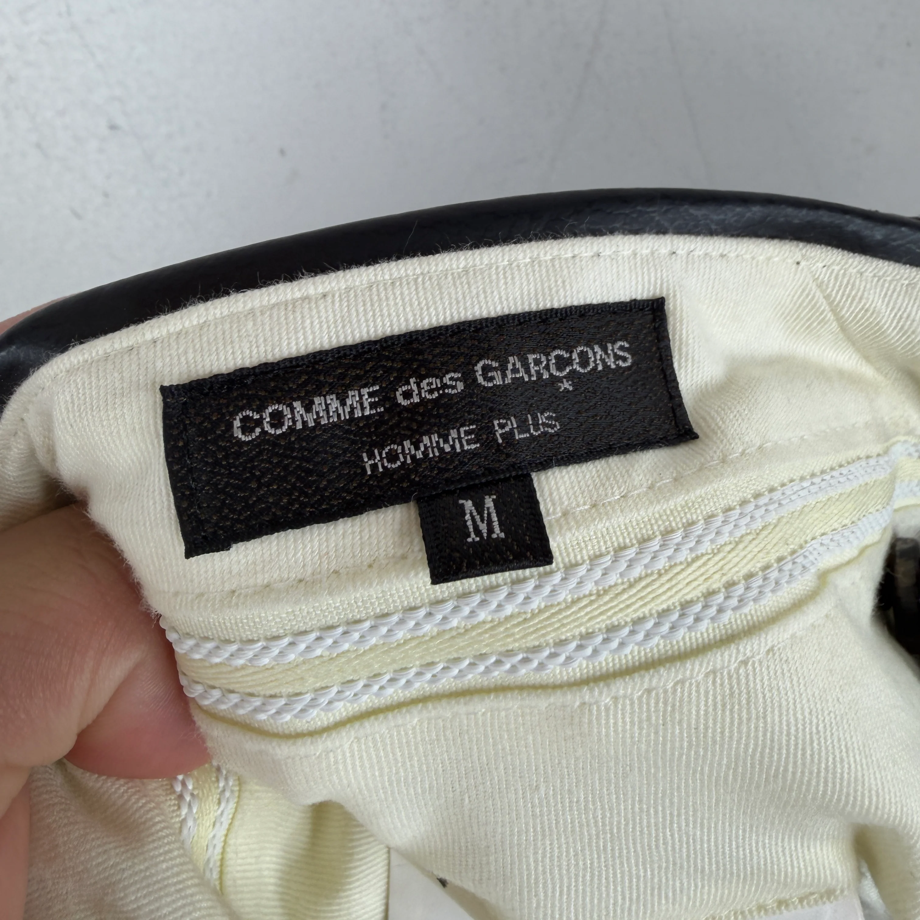 CDG Faux Leather Zip Pants - Image 3