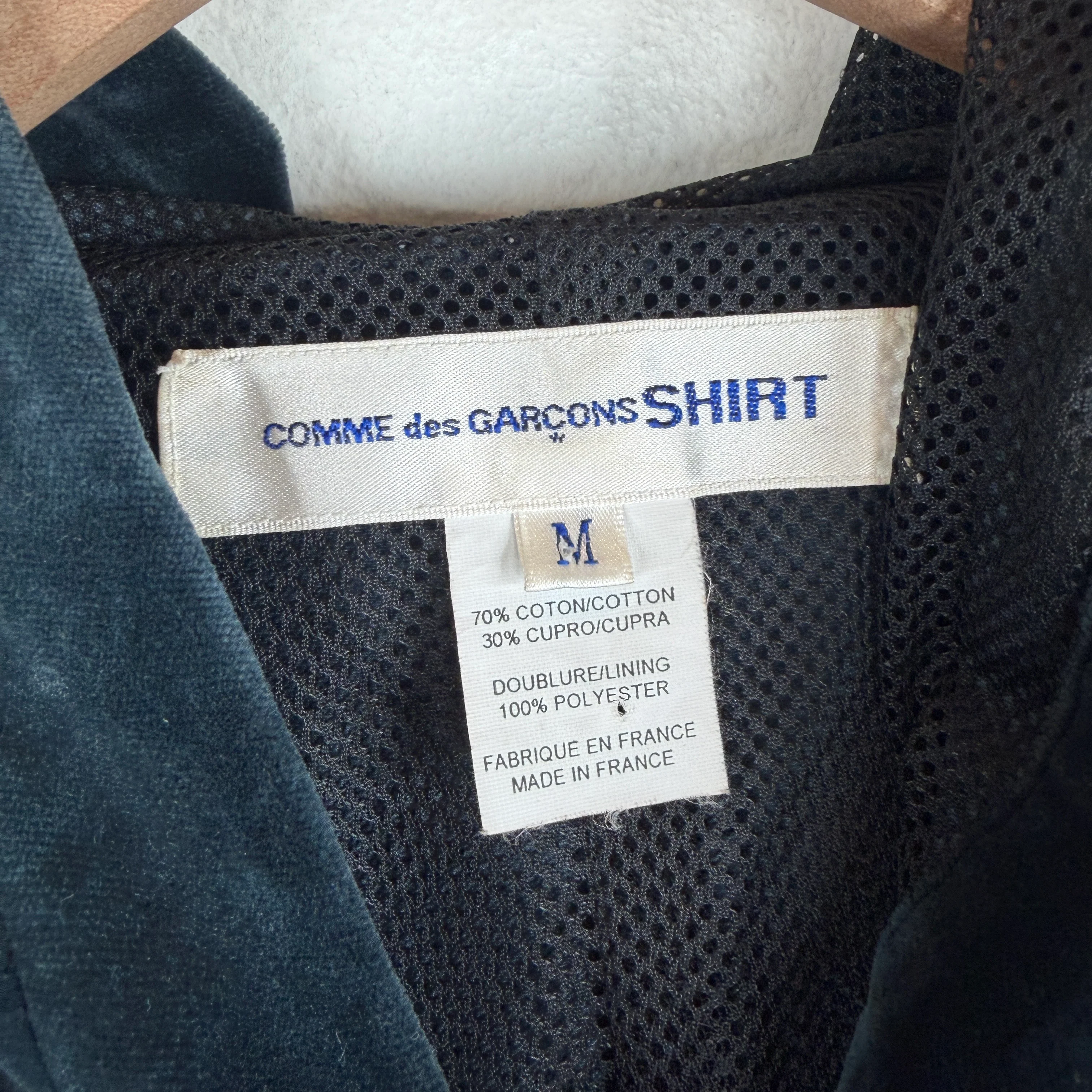 CDG Velour Chore Zip Up Hoodie - Image 3