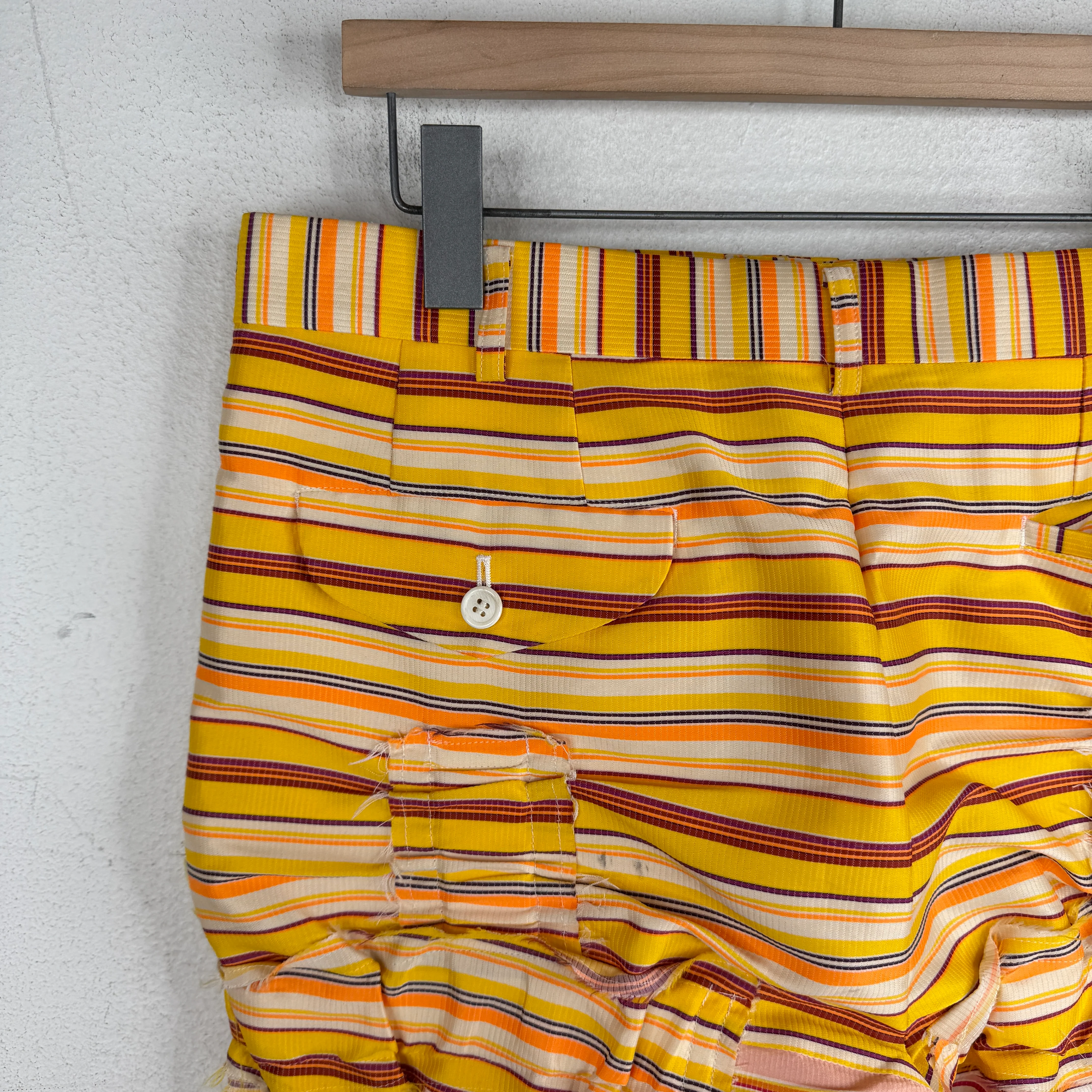 CDG Homme Plus Striped Elastic Panel Shorts - Image 10