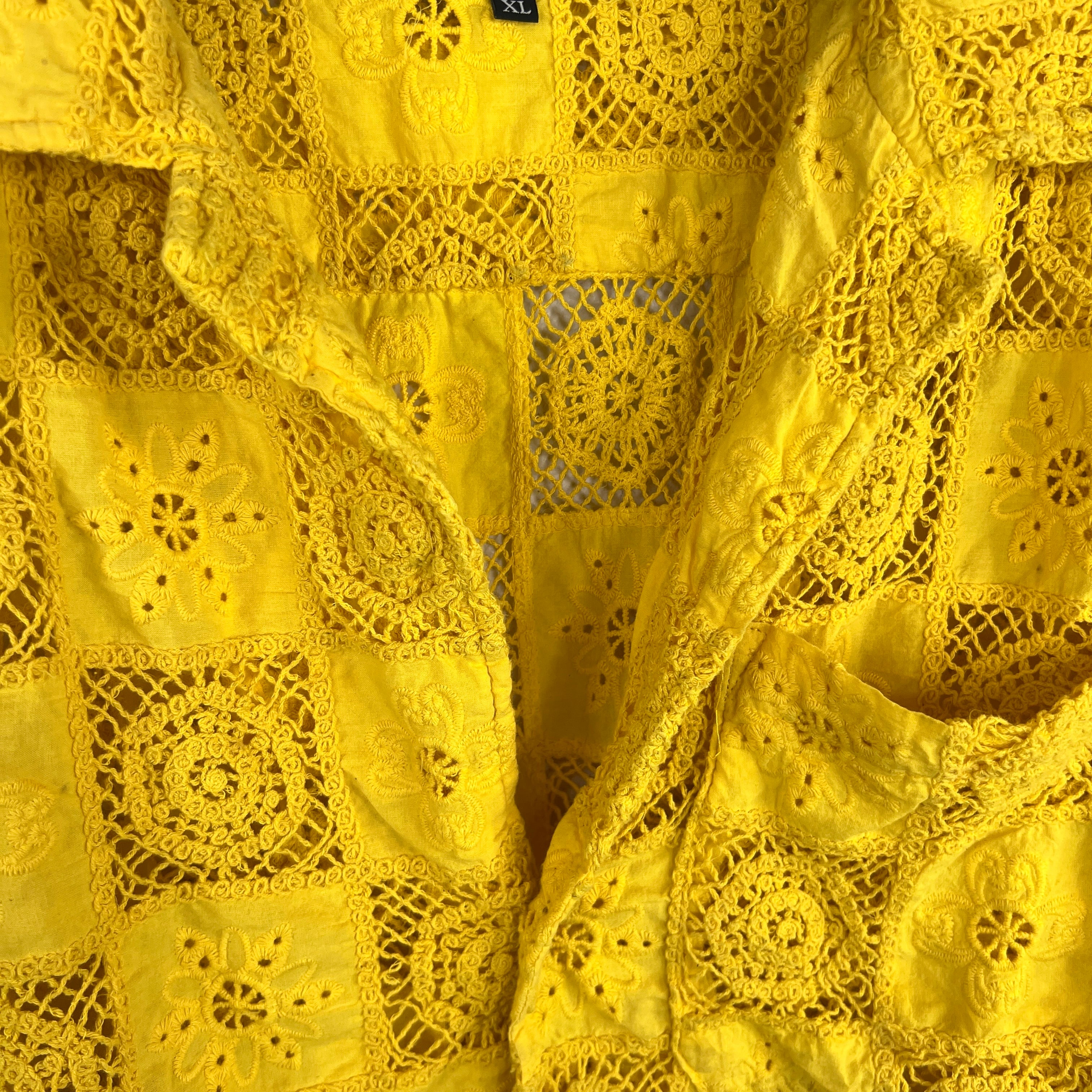 Cout De La Liberte Yellow Floral Knitted Shirt - Image 5