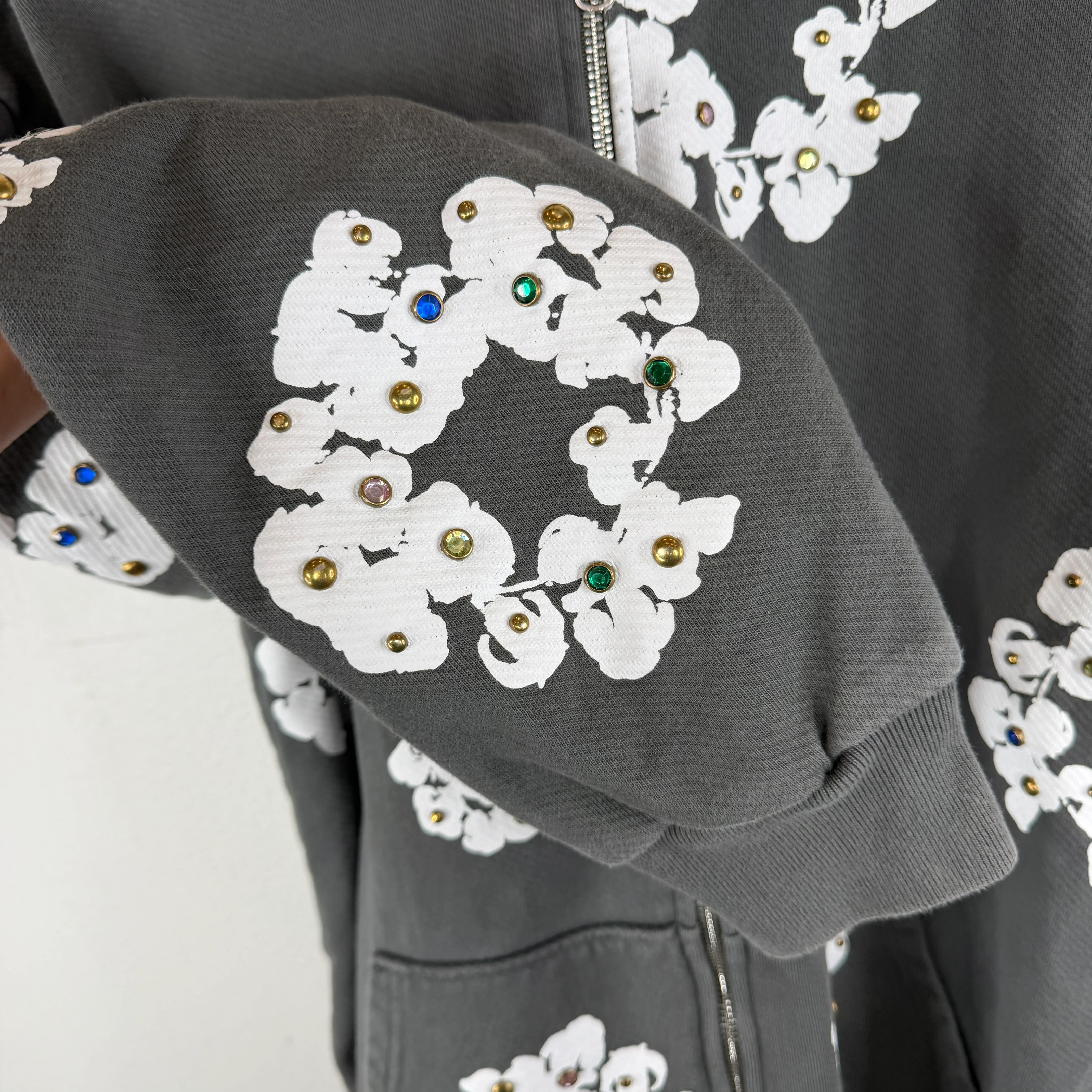 Denim Tears Rhinestone Zip-Up Hoodie - Image 5