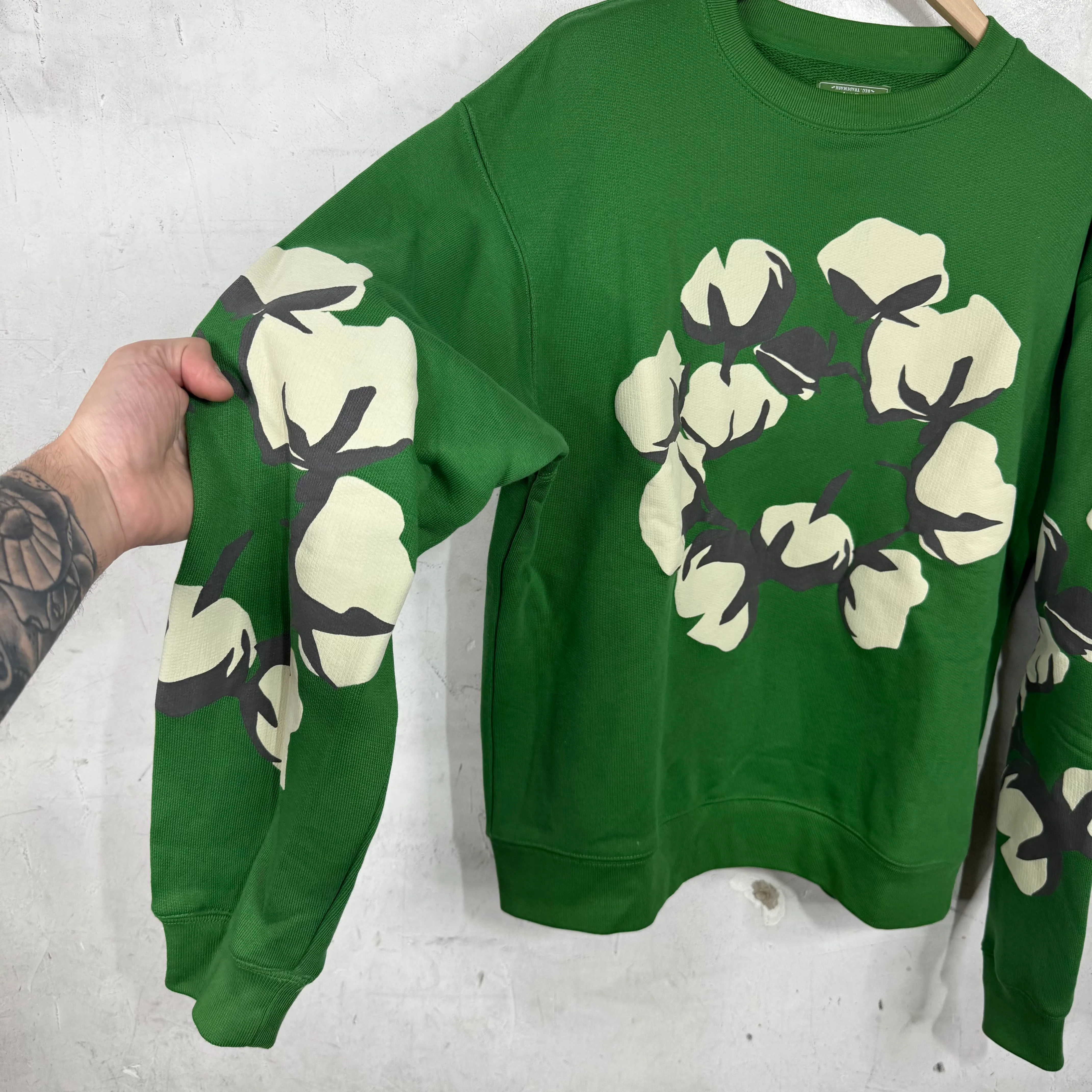 Denim Tears x CPFM Green Wreath Crewneck Sweater - Image 7
