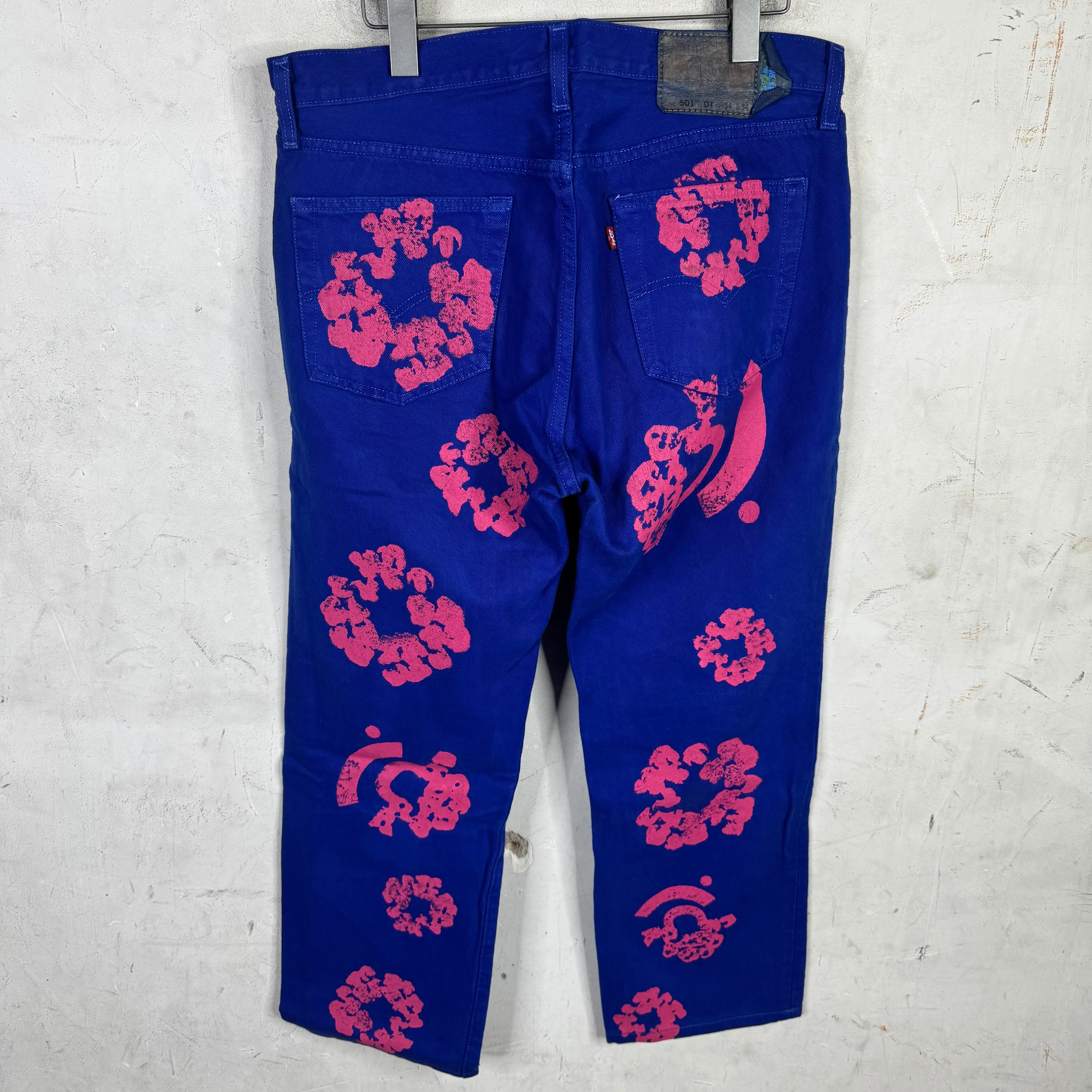 Denim Tears BStroy Levis Blue Pink Wreath Jeans - Image 2