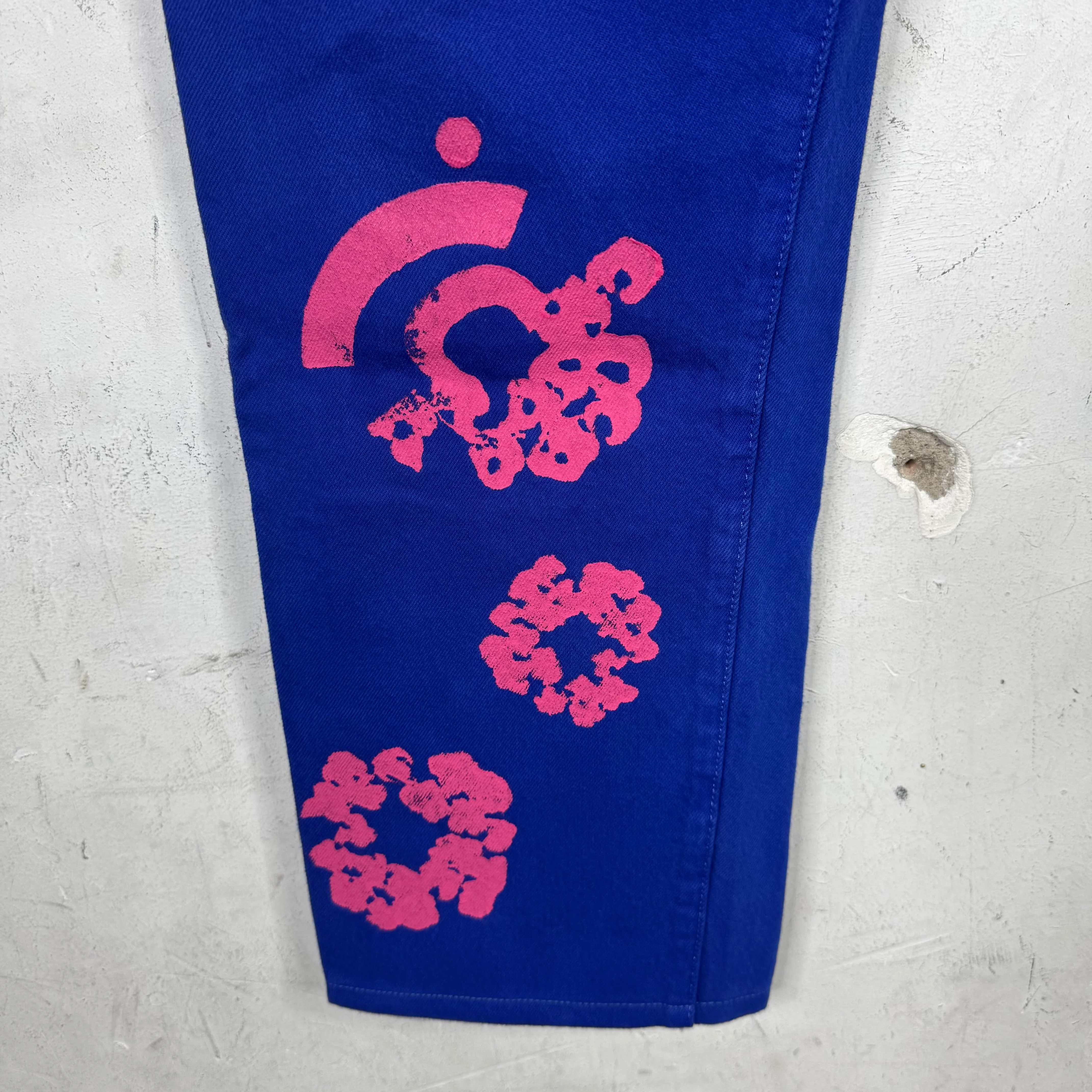 Denim Tears BStroy Levis Blue Pink Wreath Jeans - Image 7