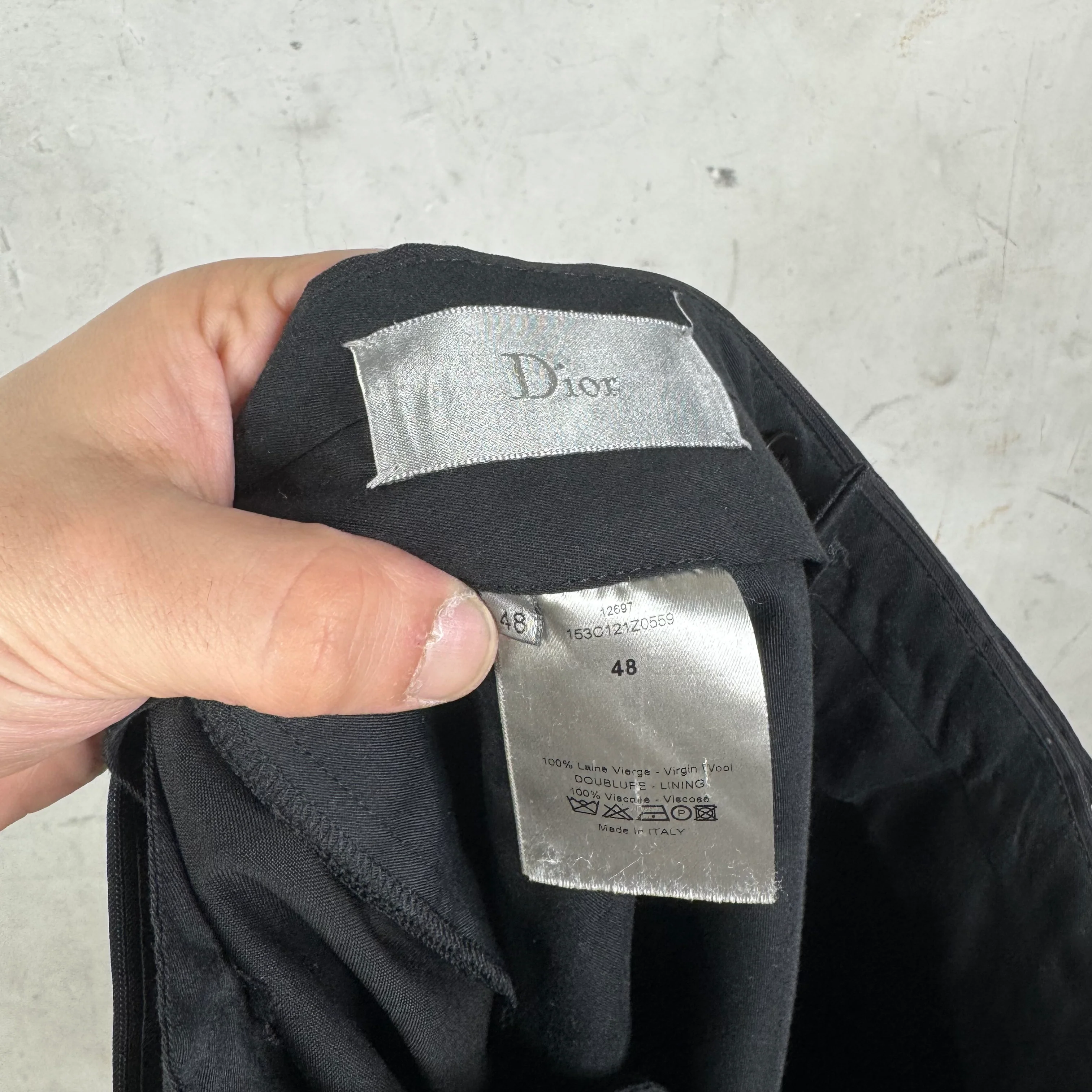 Dior Striped Waist Black Trousers - Image 3