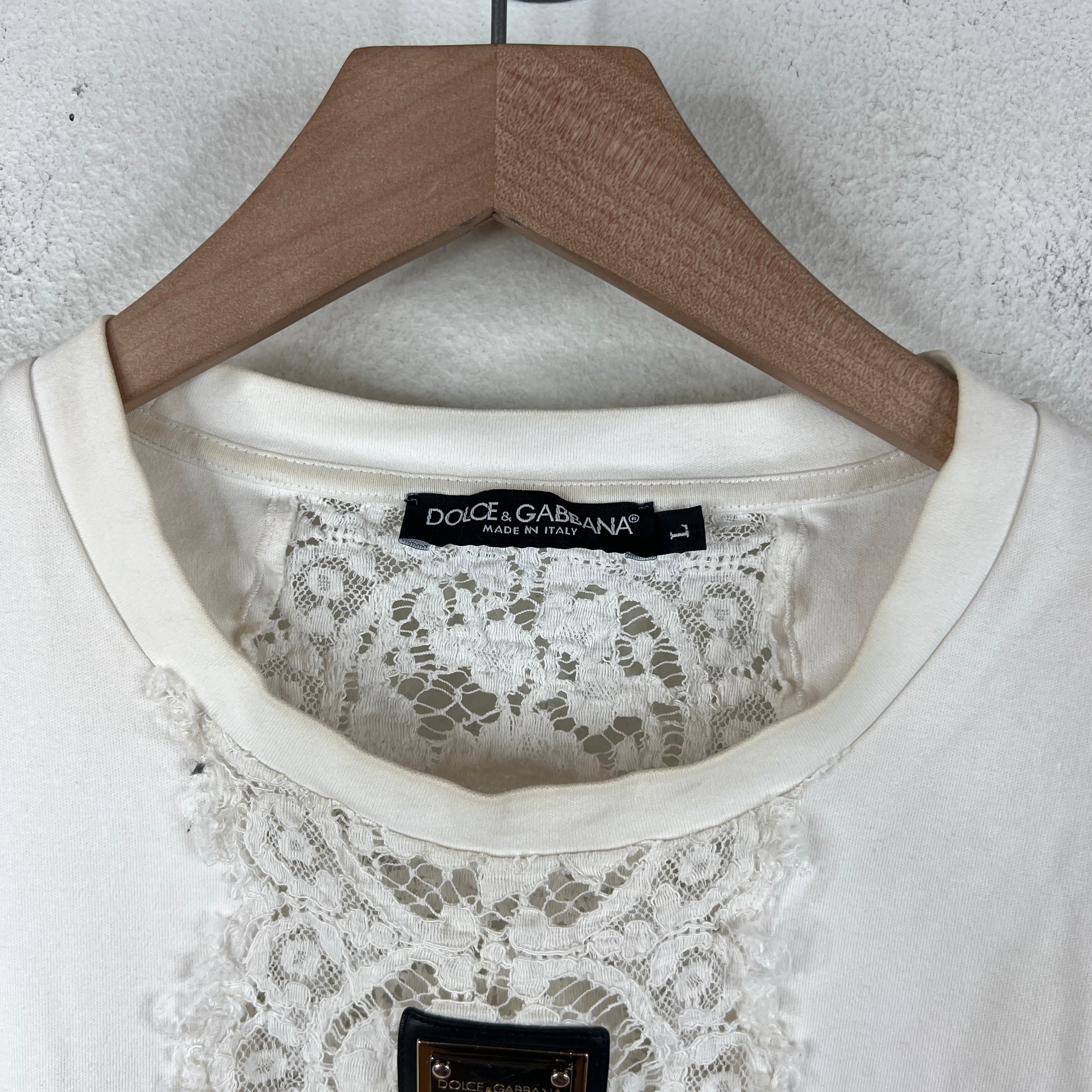 Dolce & Gabanna Floral Lace Hybrid T-Shirt - Image 14