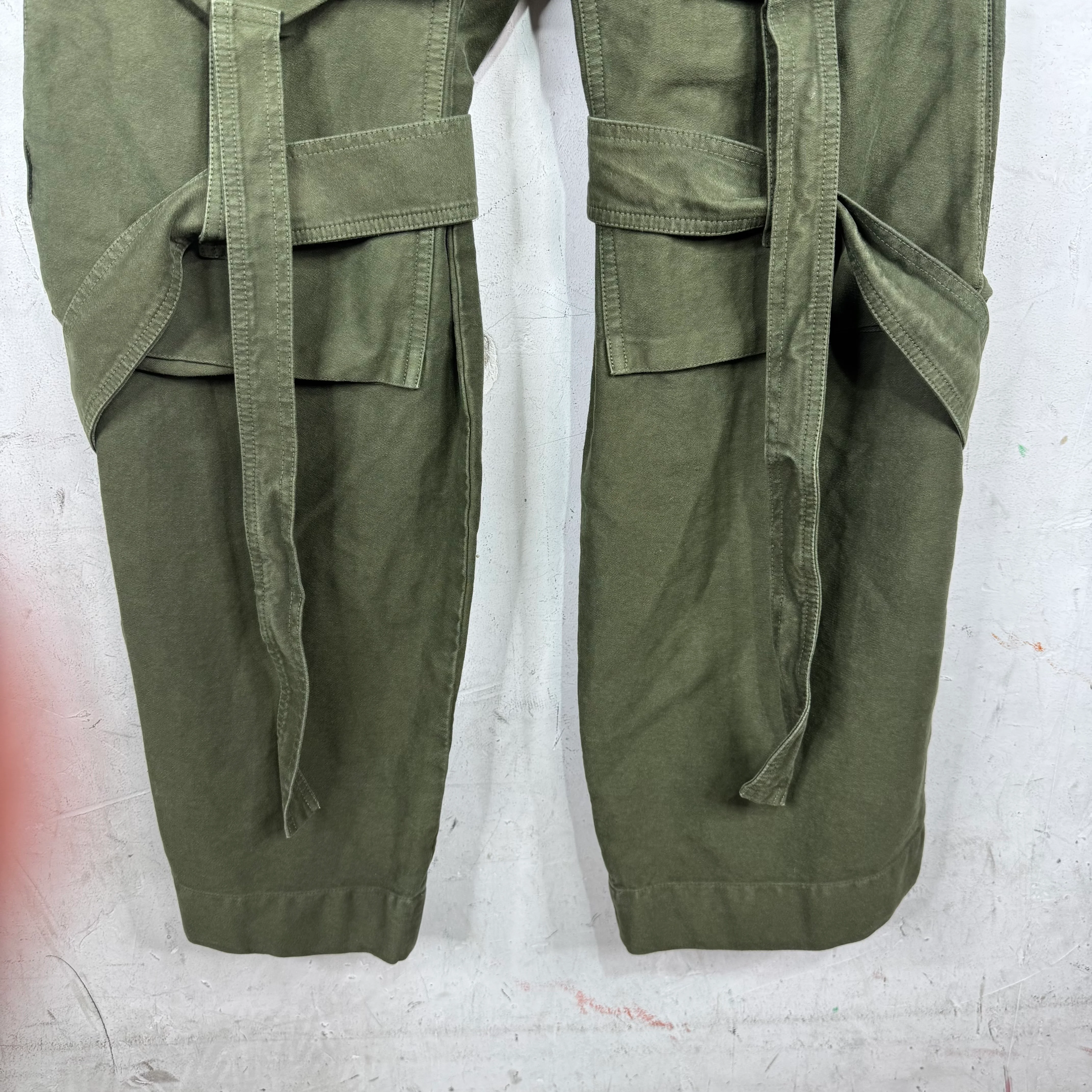Dries Van Noten Olive Bondage Zippered Cargo - Image 7