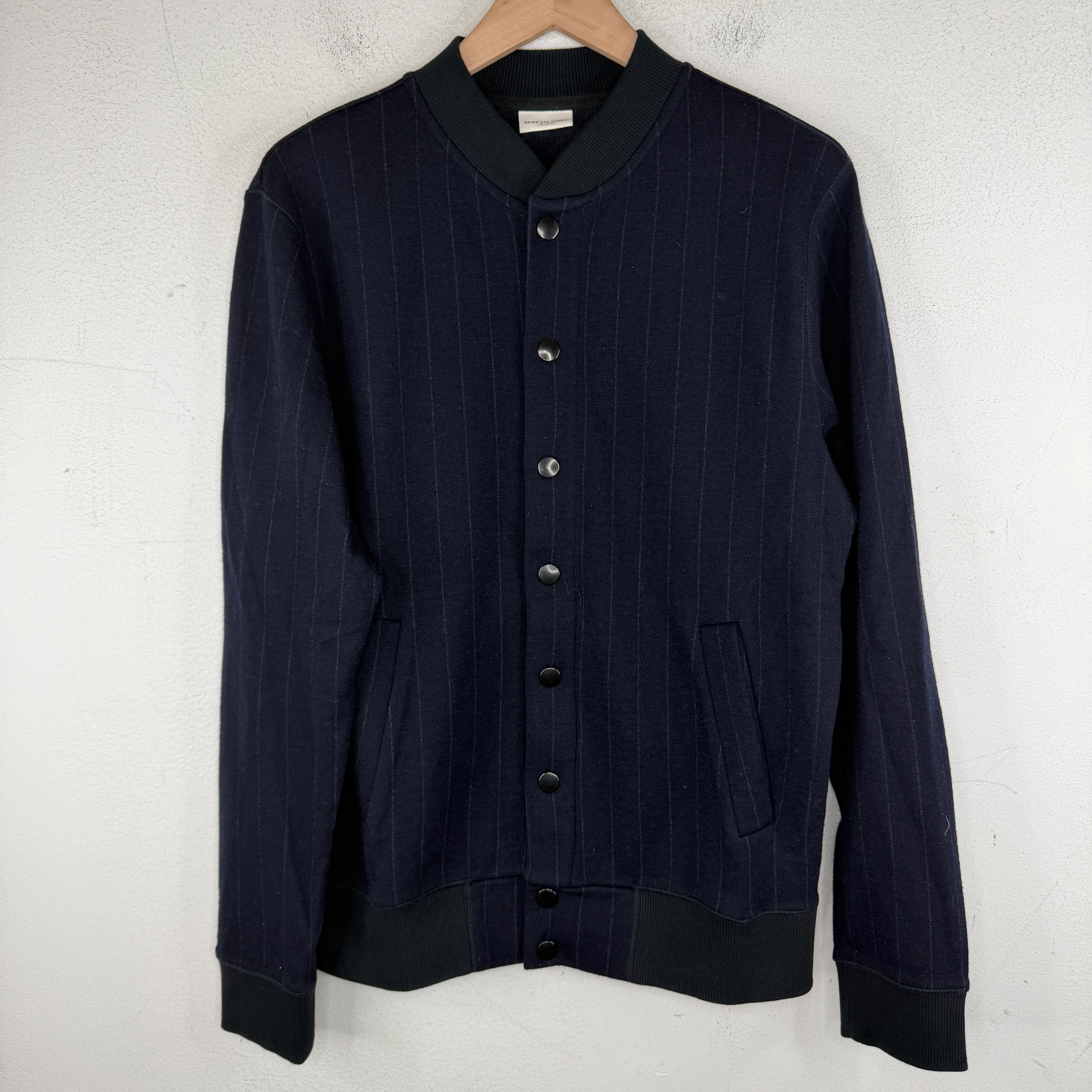 Dries Van Noten Striped Wool Bomber Jacket