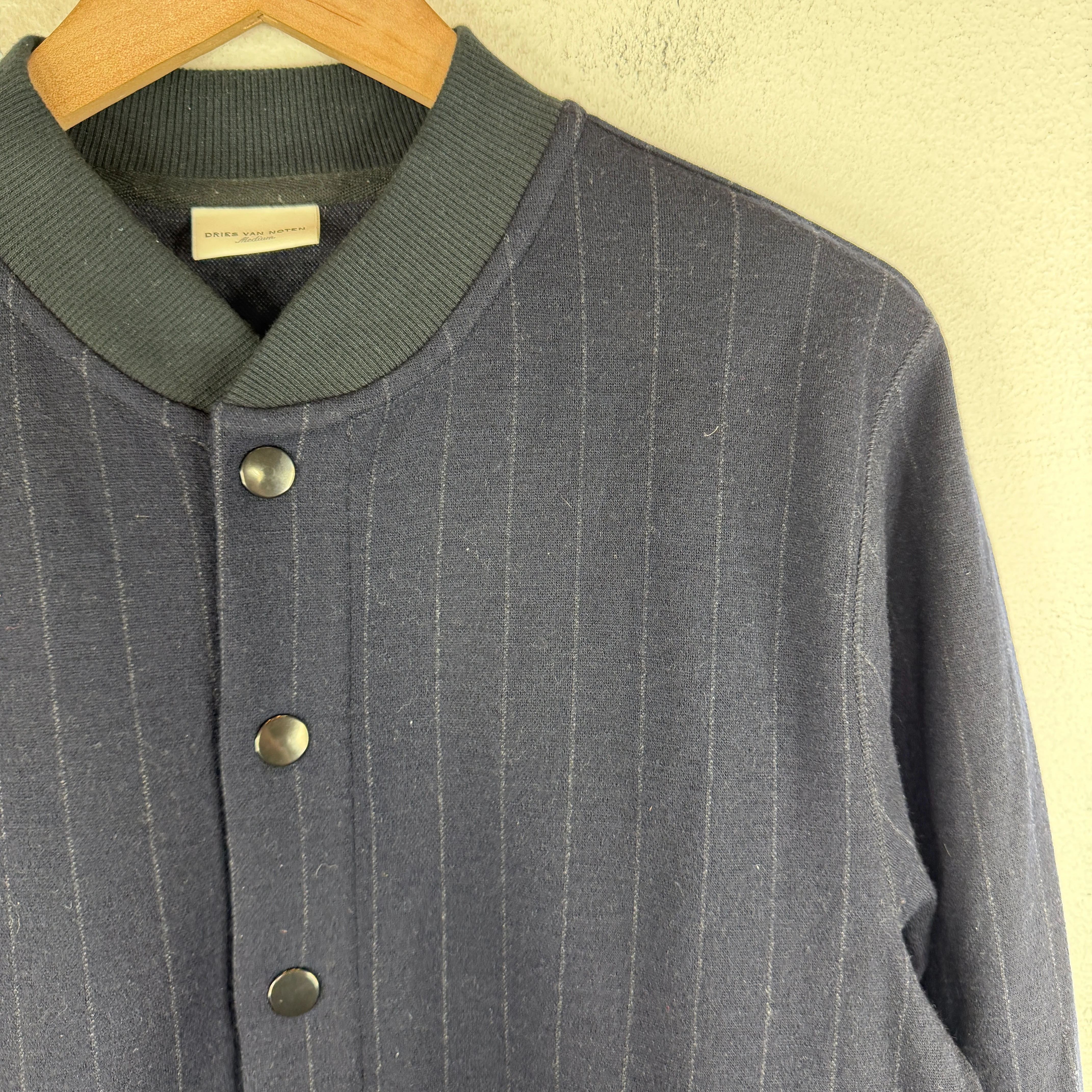 Dries Van Noten Striped Wool Bomber Jacket - Image 6