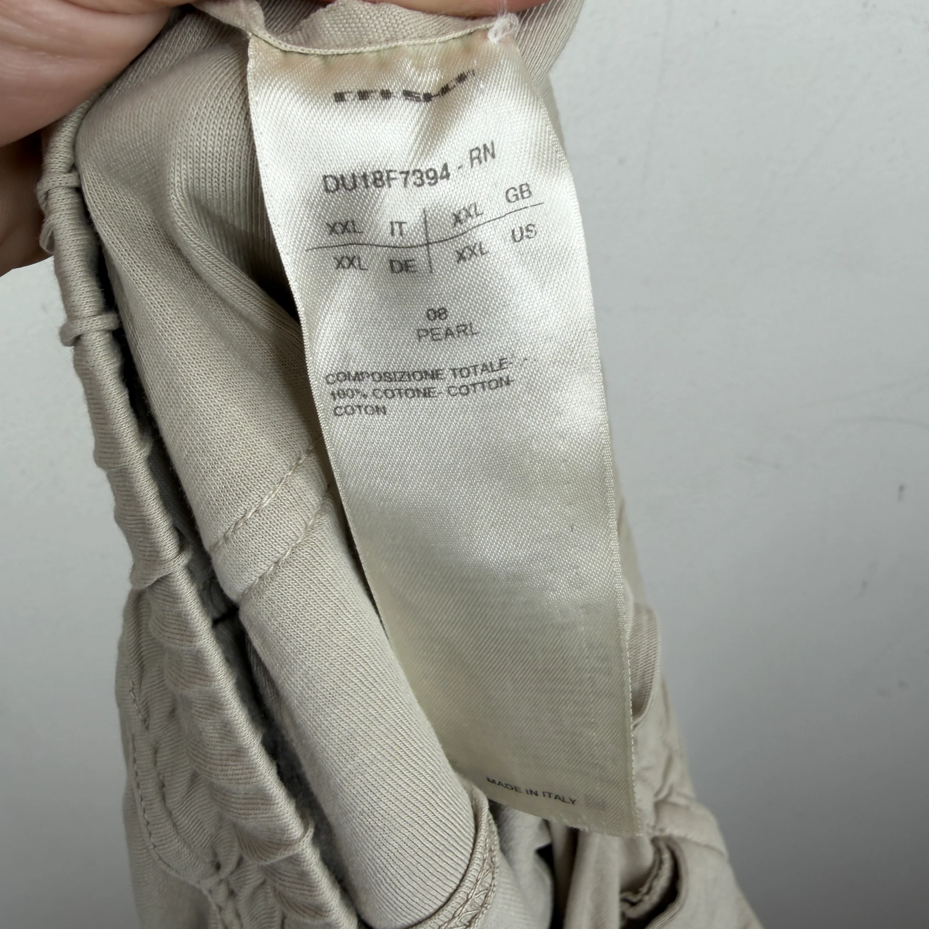 DRKSHDW Beige Long Drawstring Jogger Pants - Image 3