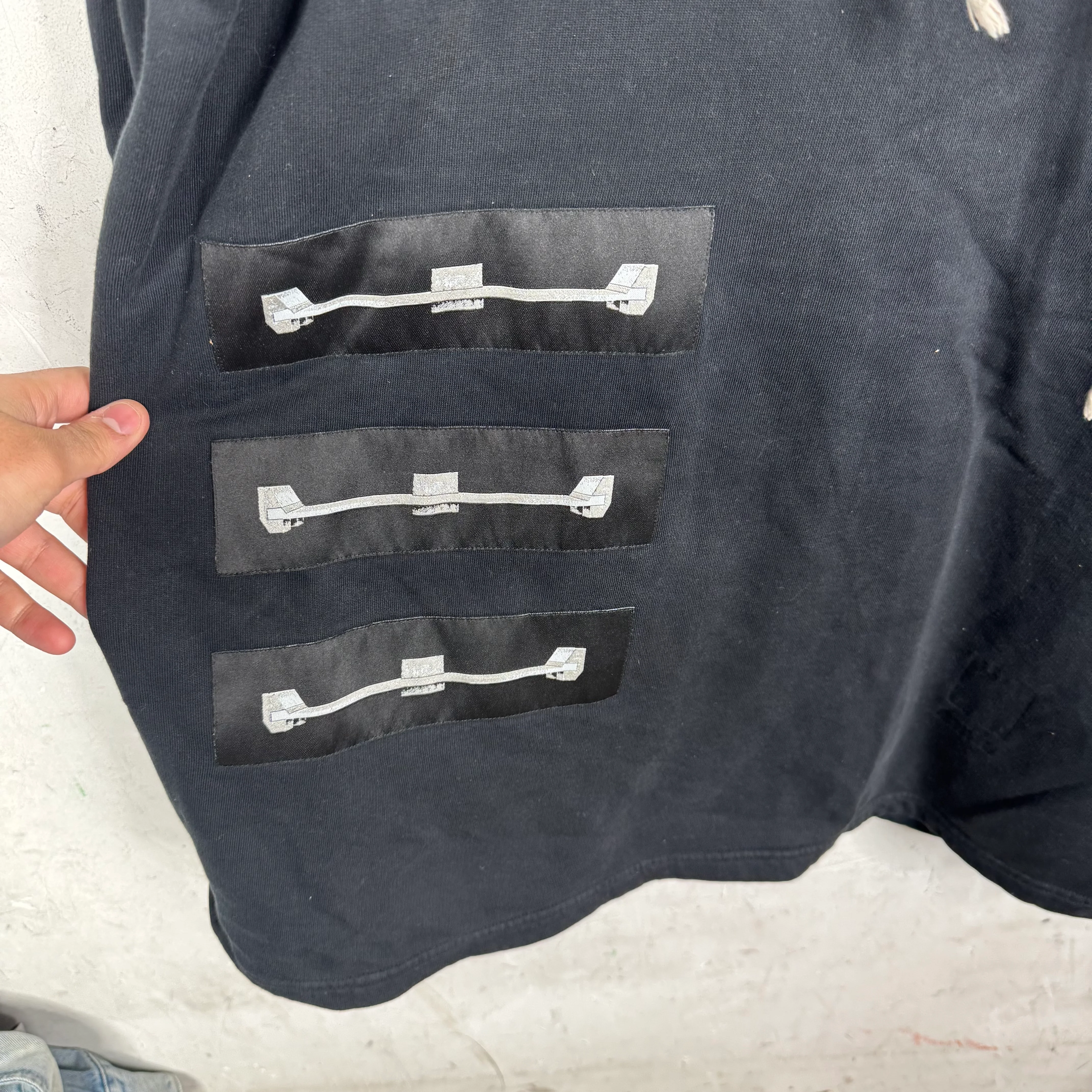 DRKSHDW Long Patchwork Hoodie - Image 3