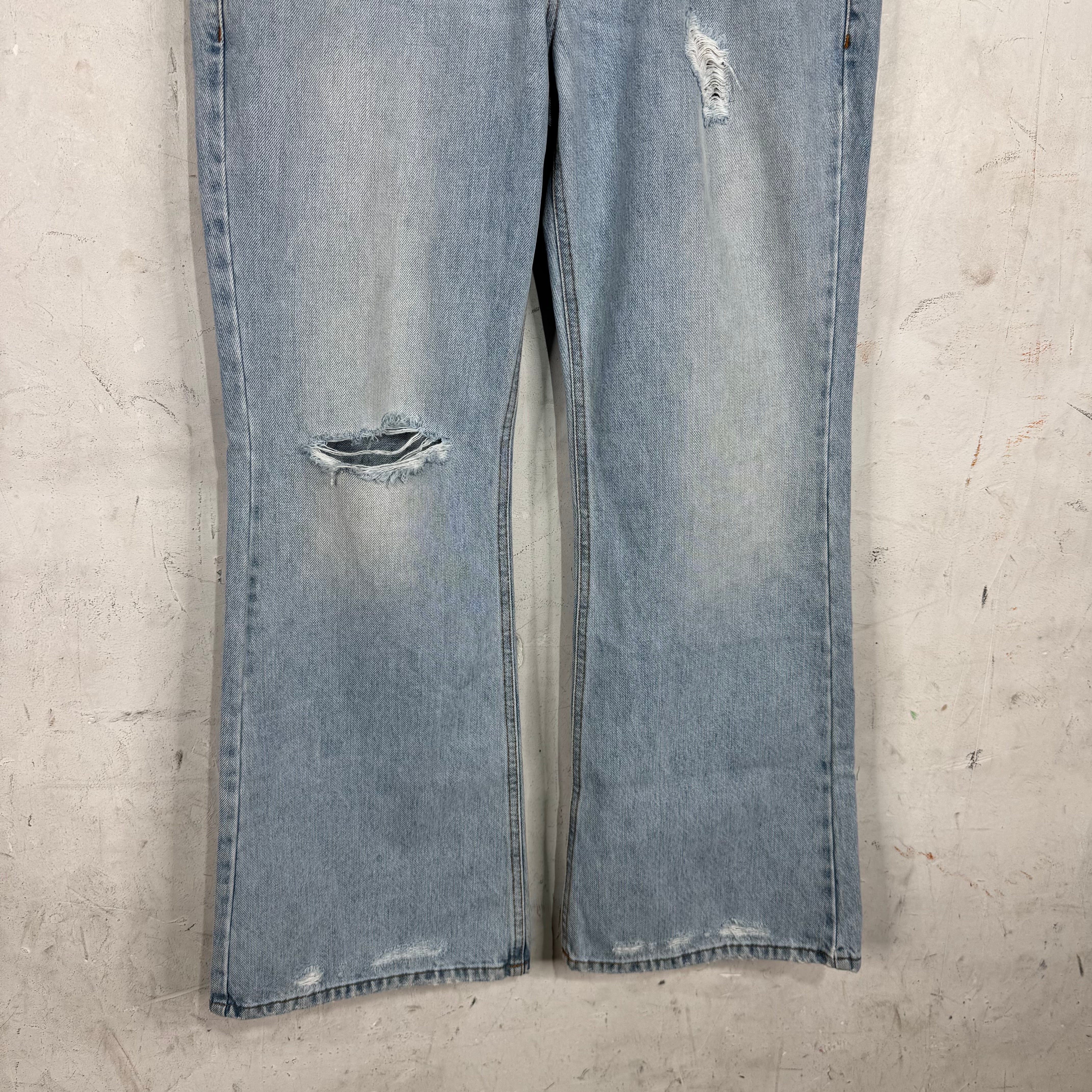 ERL Lightwash Distressed Bootcut Jeans - Image 7