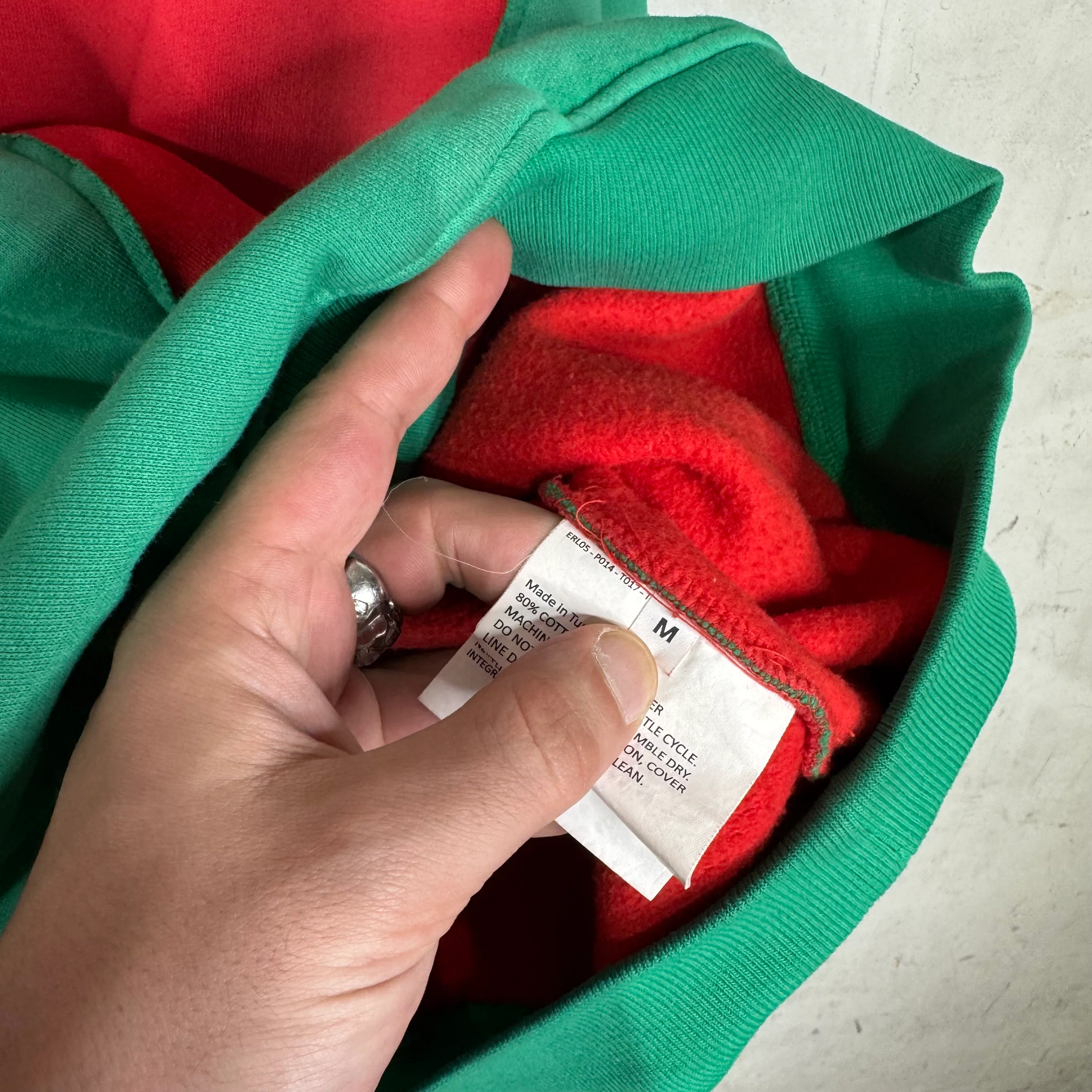 ERL Red/Green Wave Hoodie - Image 4