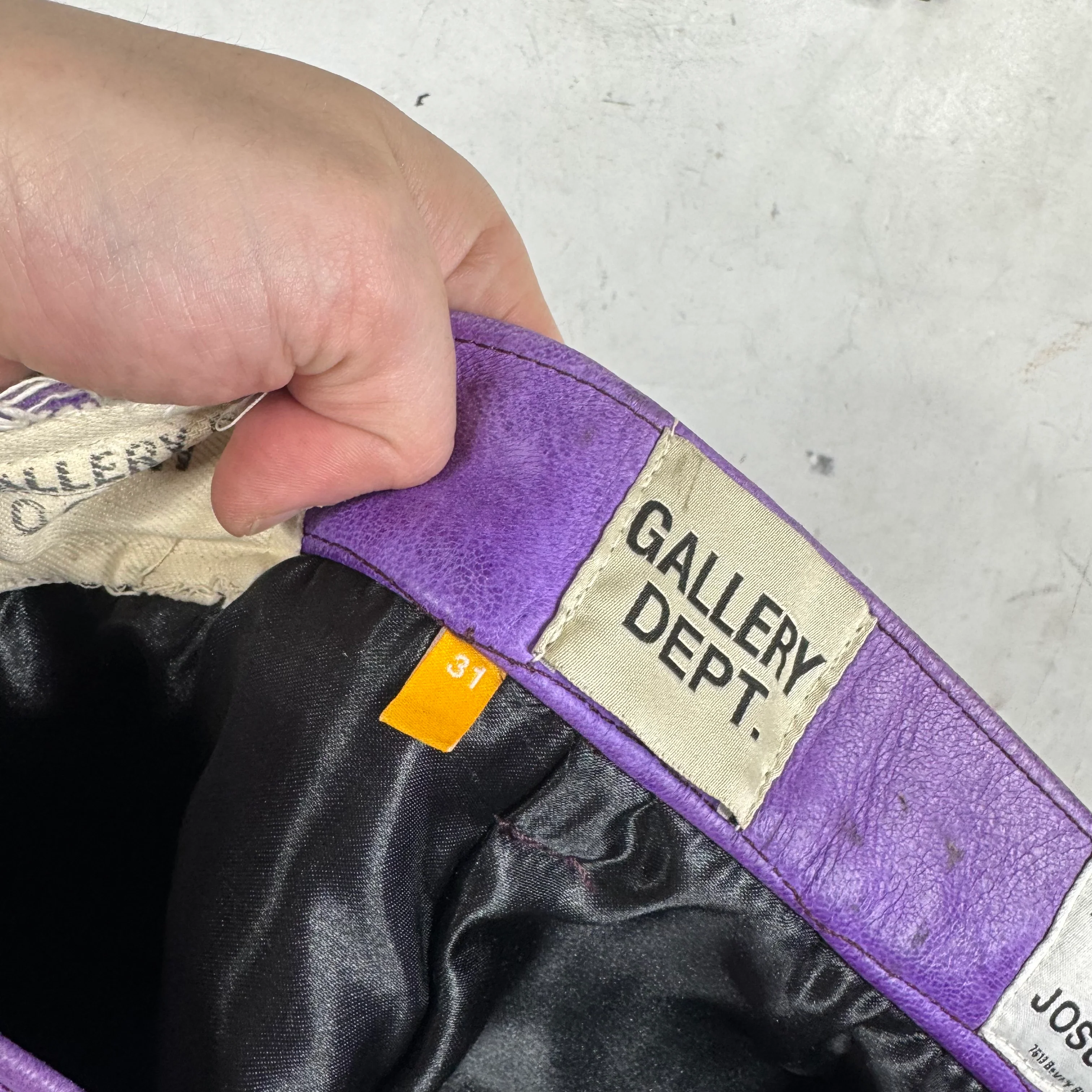 Gallery Dept Purple Leather Flared Pants - Image 4