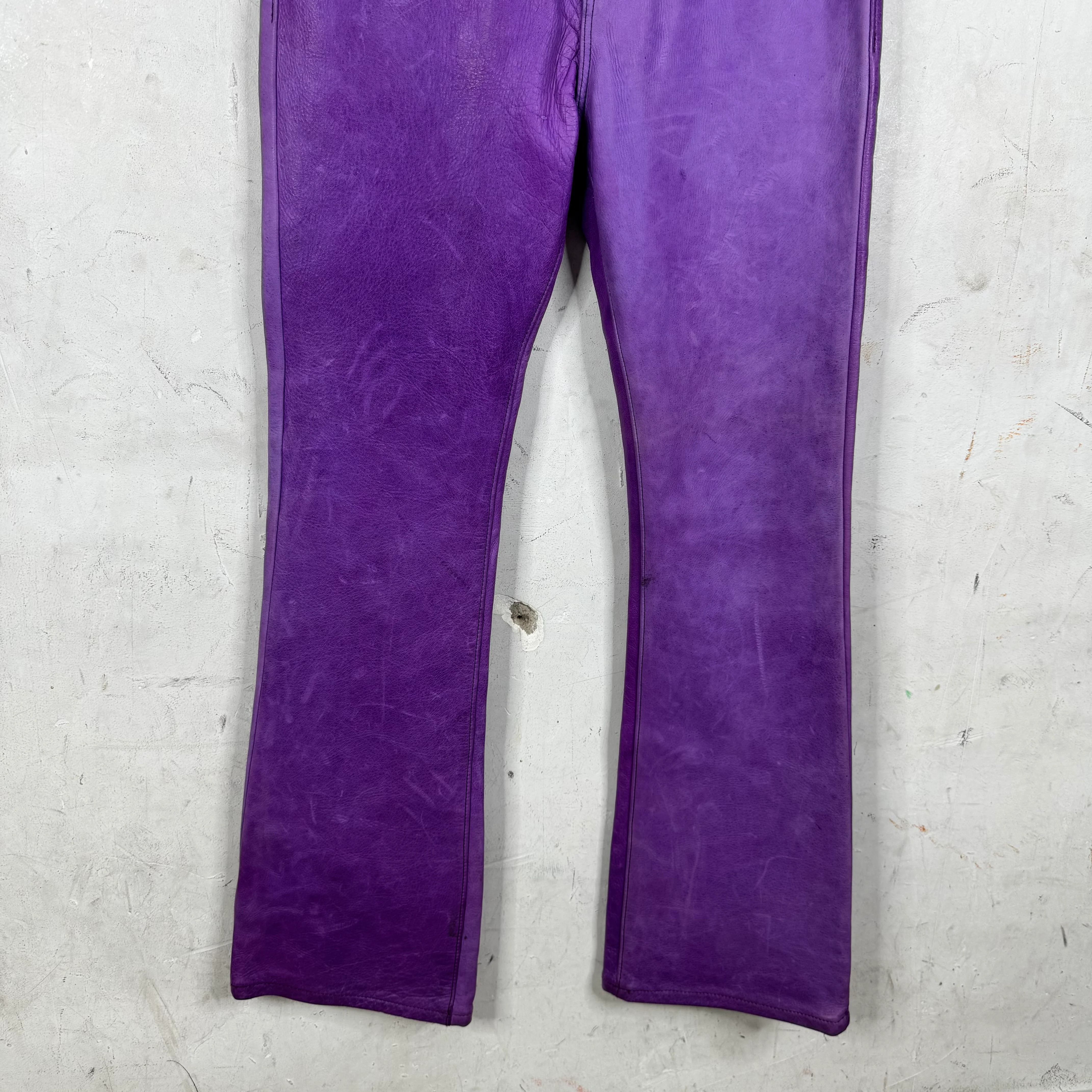Gallery Dept Purple Leather Flared Pants - Image 8