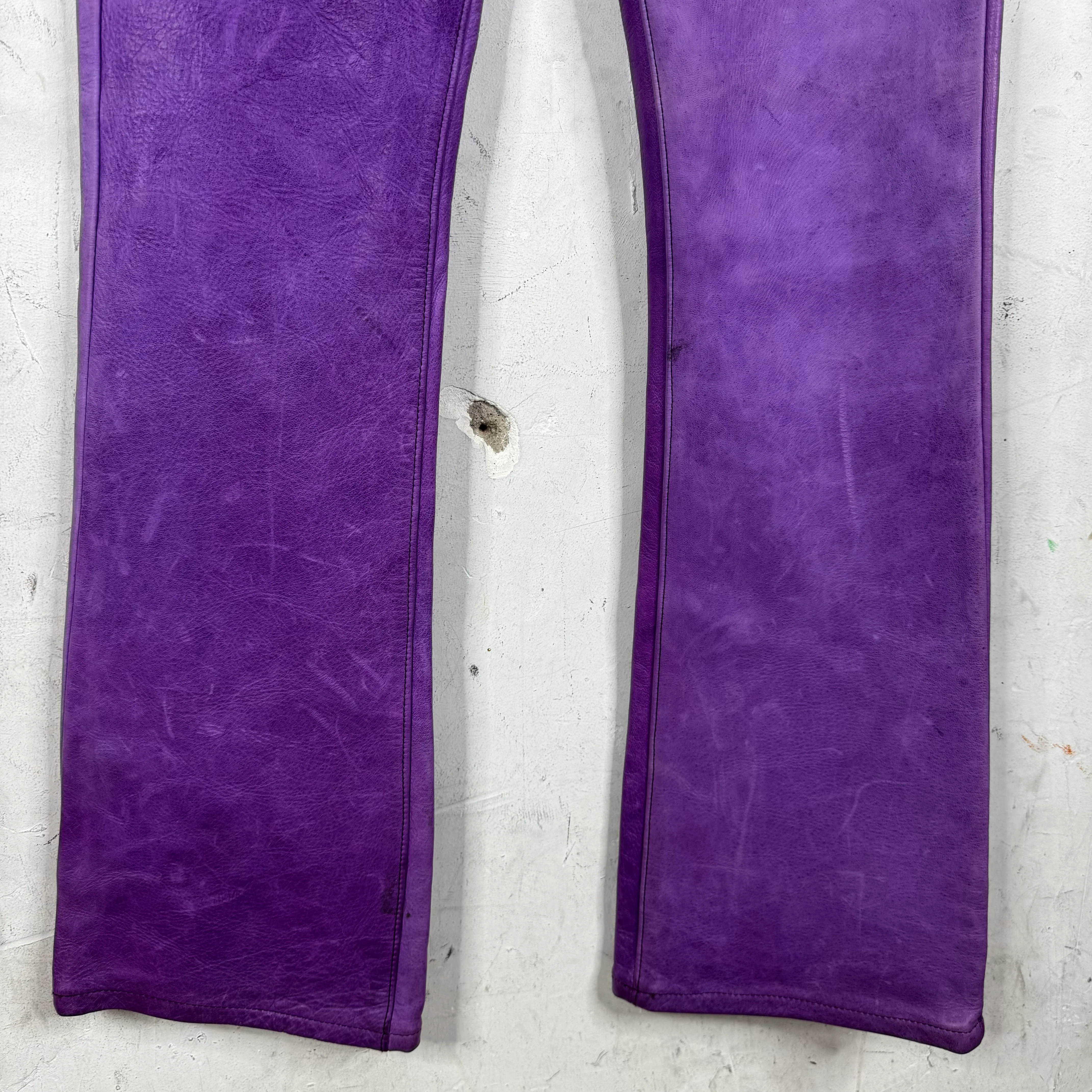 Gallery Dept Purple Leather Flared Pants - Image 9