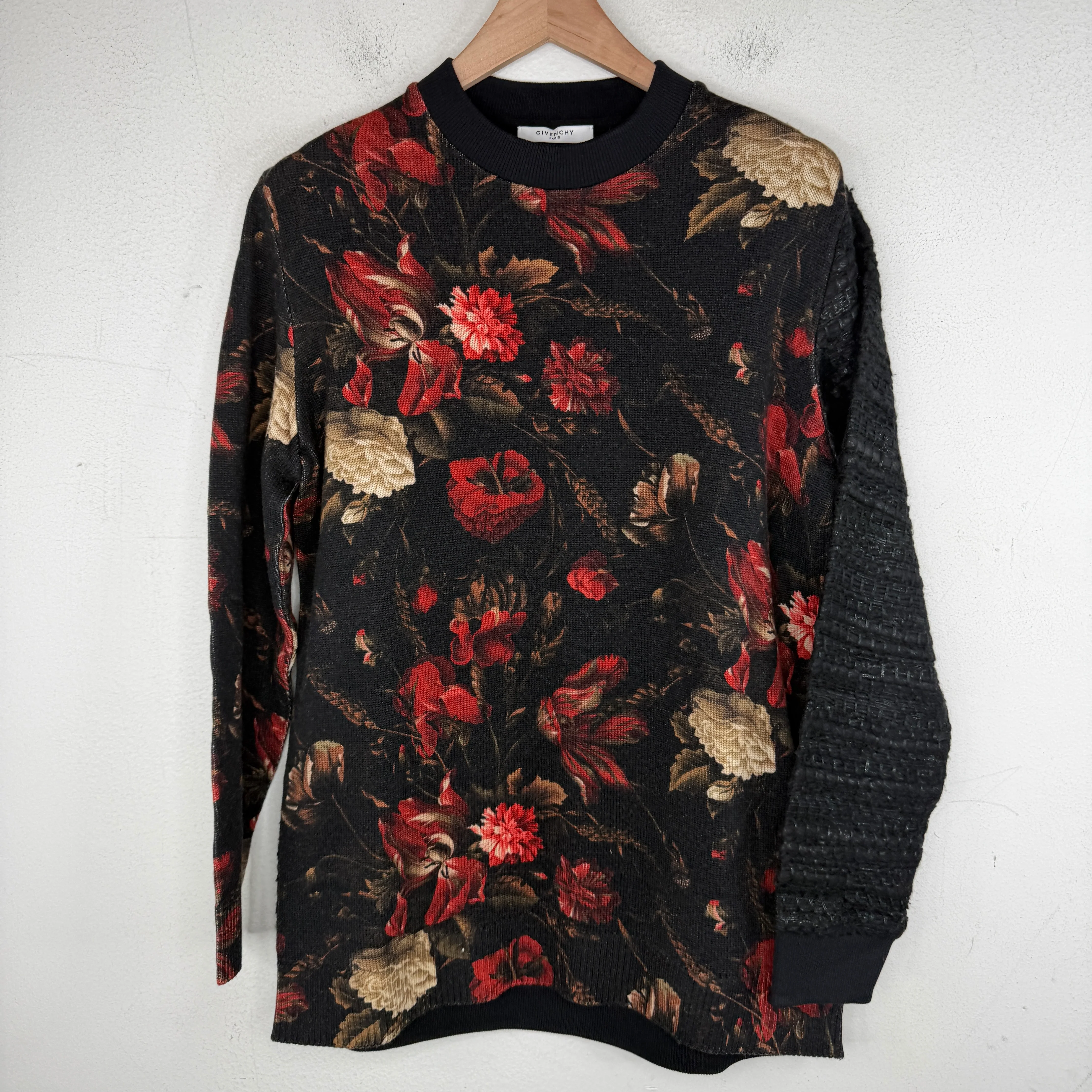 Givenchy Floral Woven Hybrid Split Crewneck