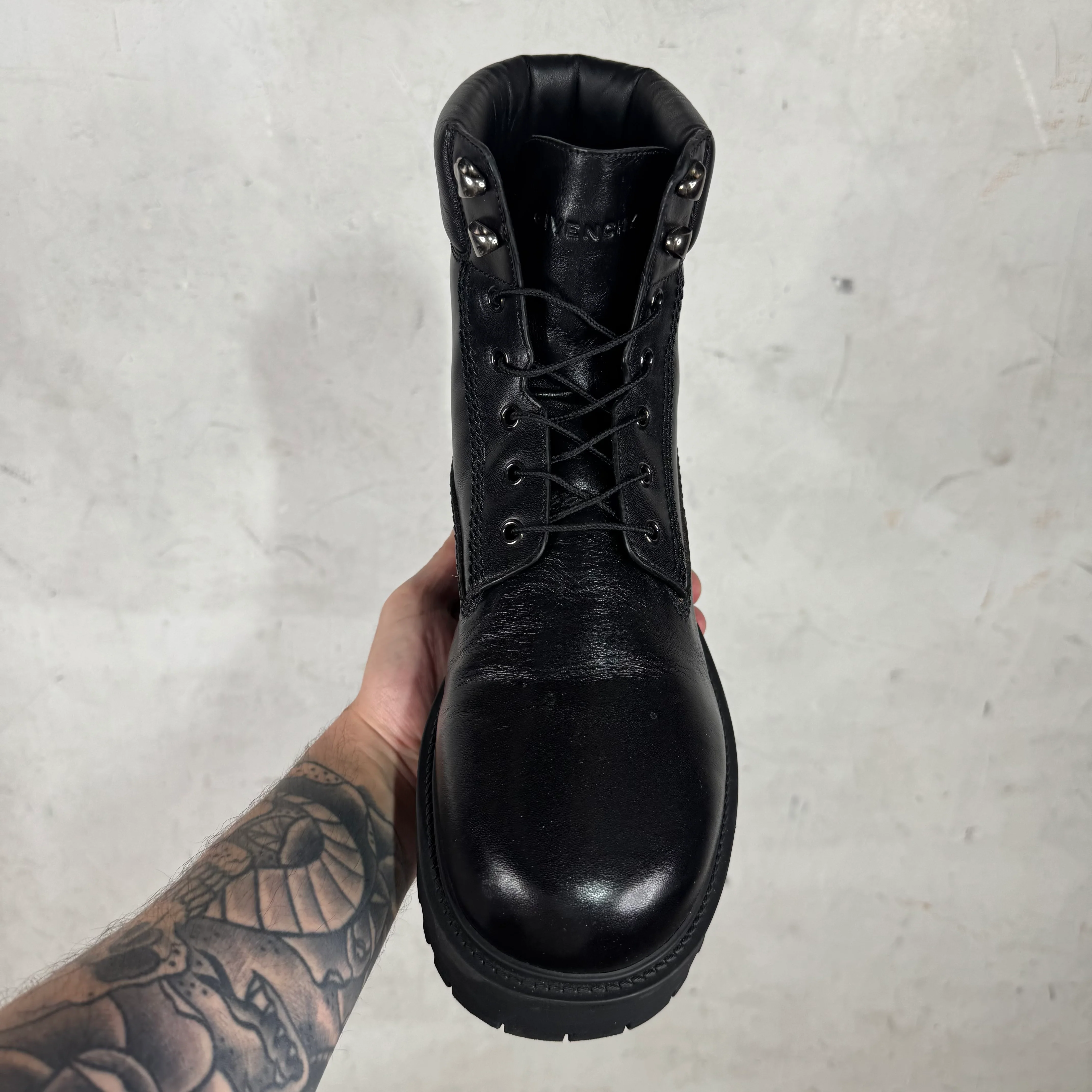 Givenchy Leather Lug Boots - Image 8