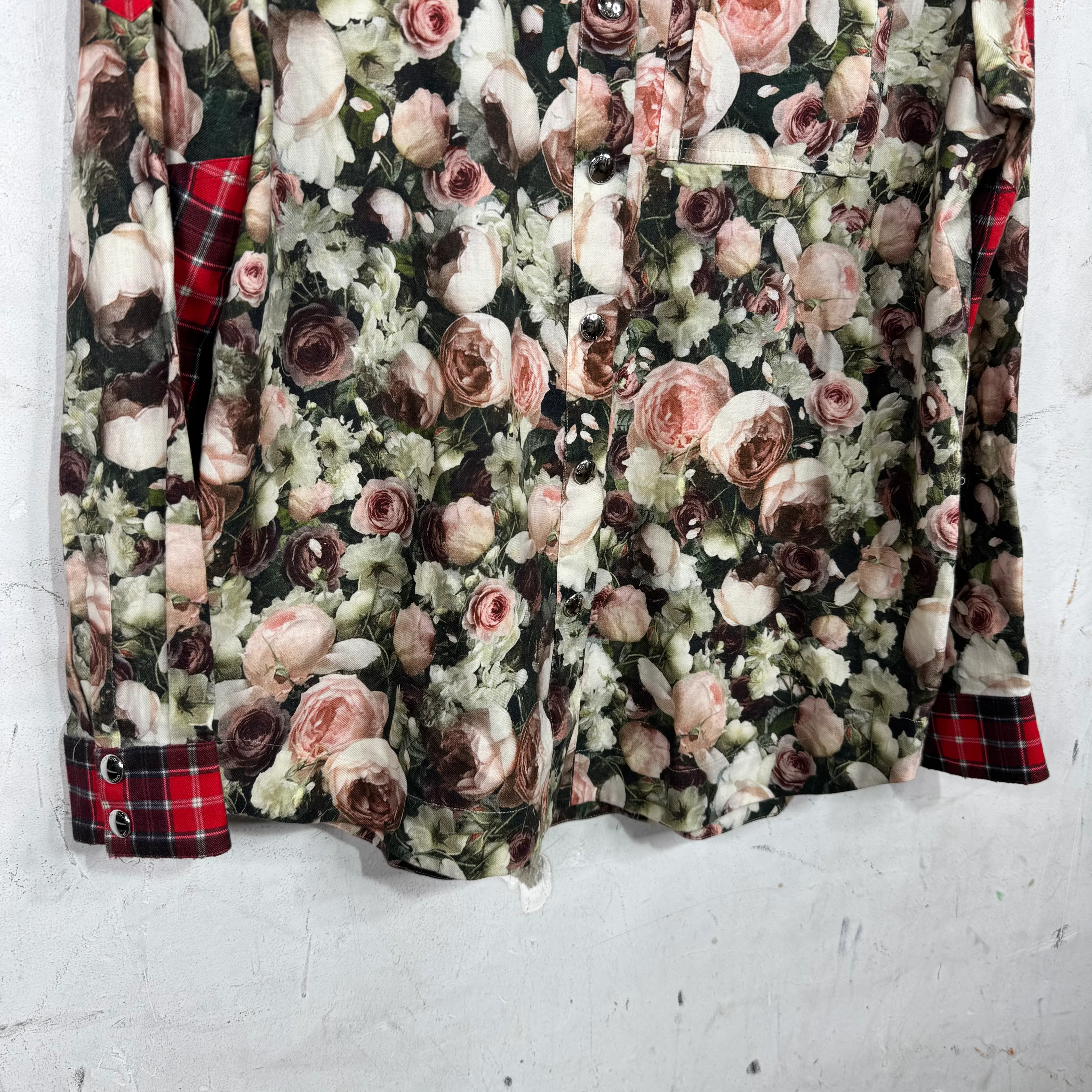 Givenchy Plaid/Floral Snap Button Up - Image 6