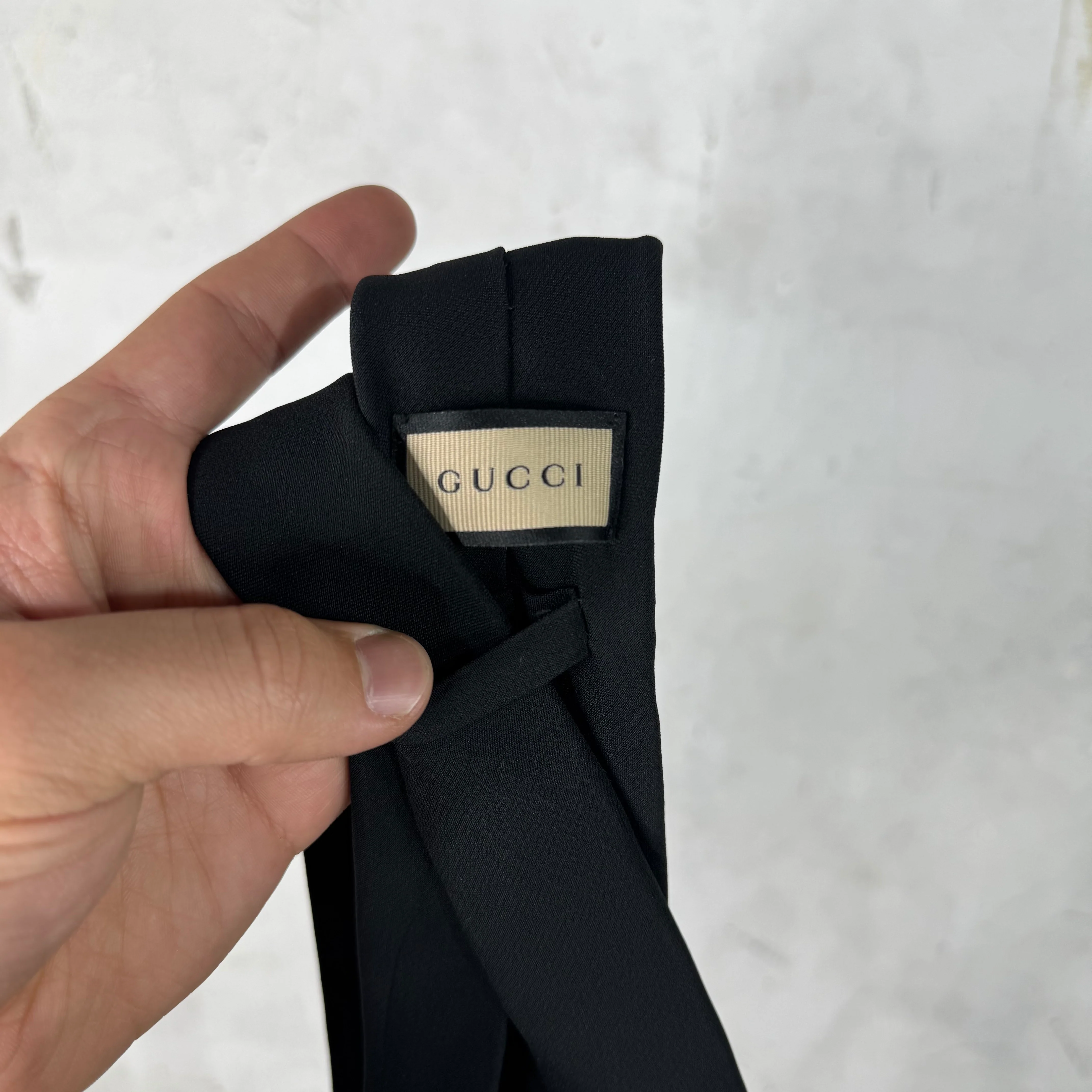 Gucci Black Wool Tie - Image 2