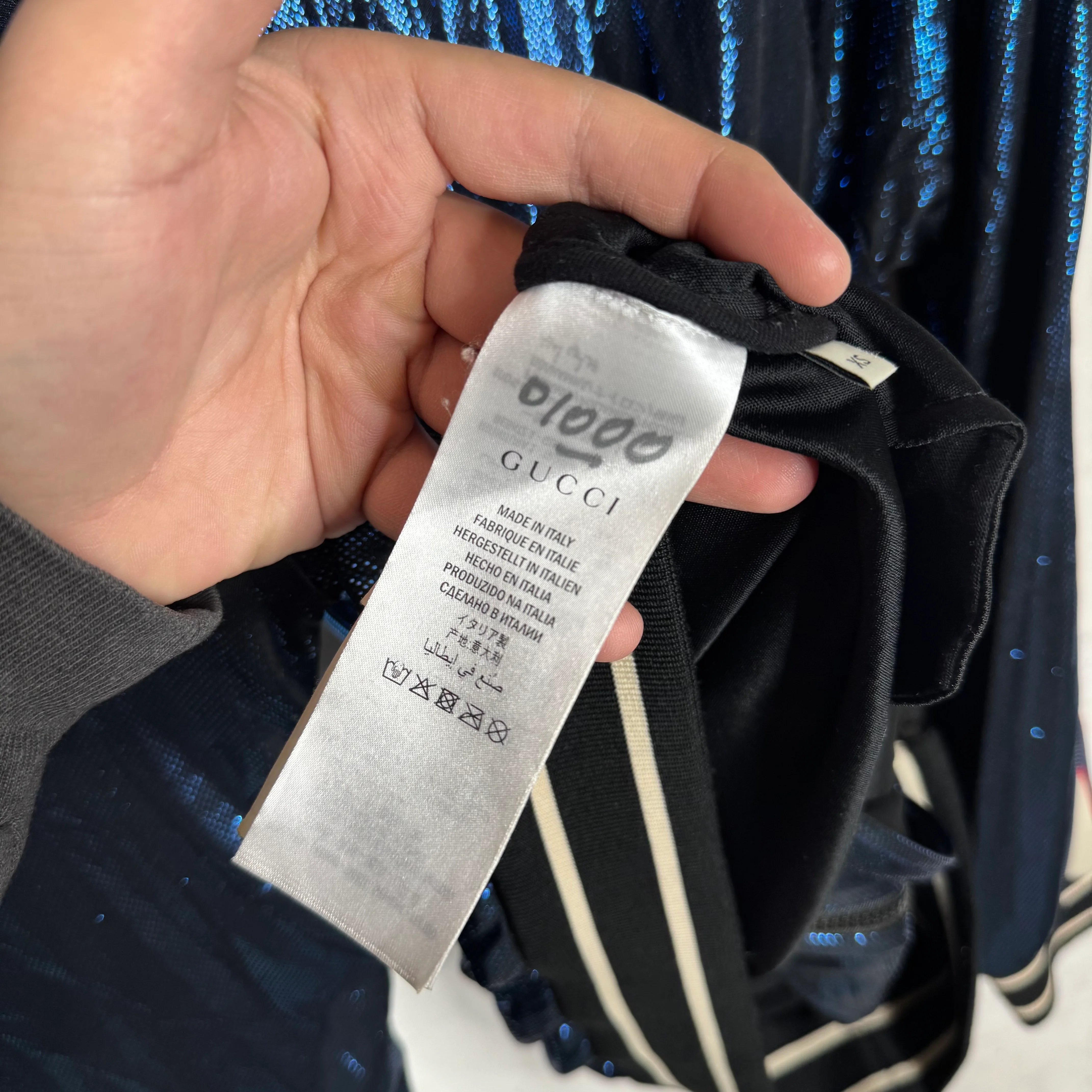 Gucci Blue Glitter Track Jacket - Image 5