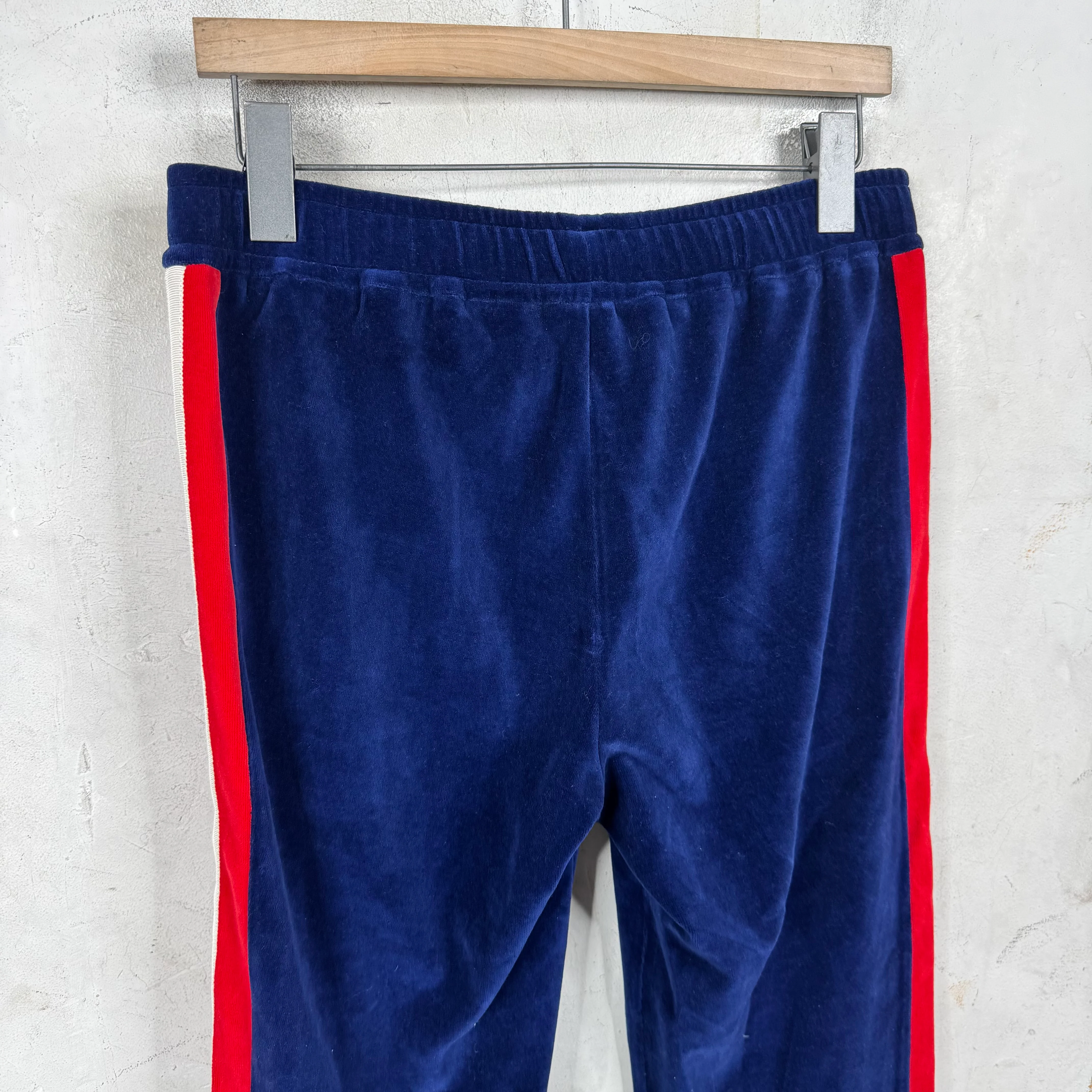 Gucci Blue Velvet Track Pants - Image 7