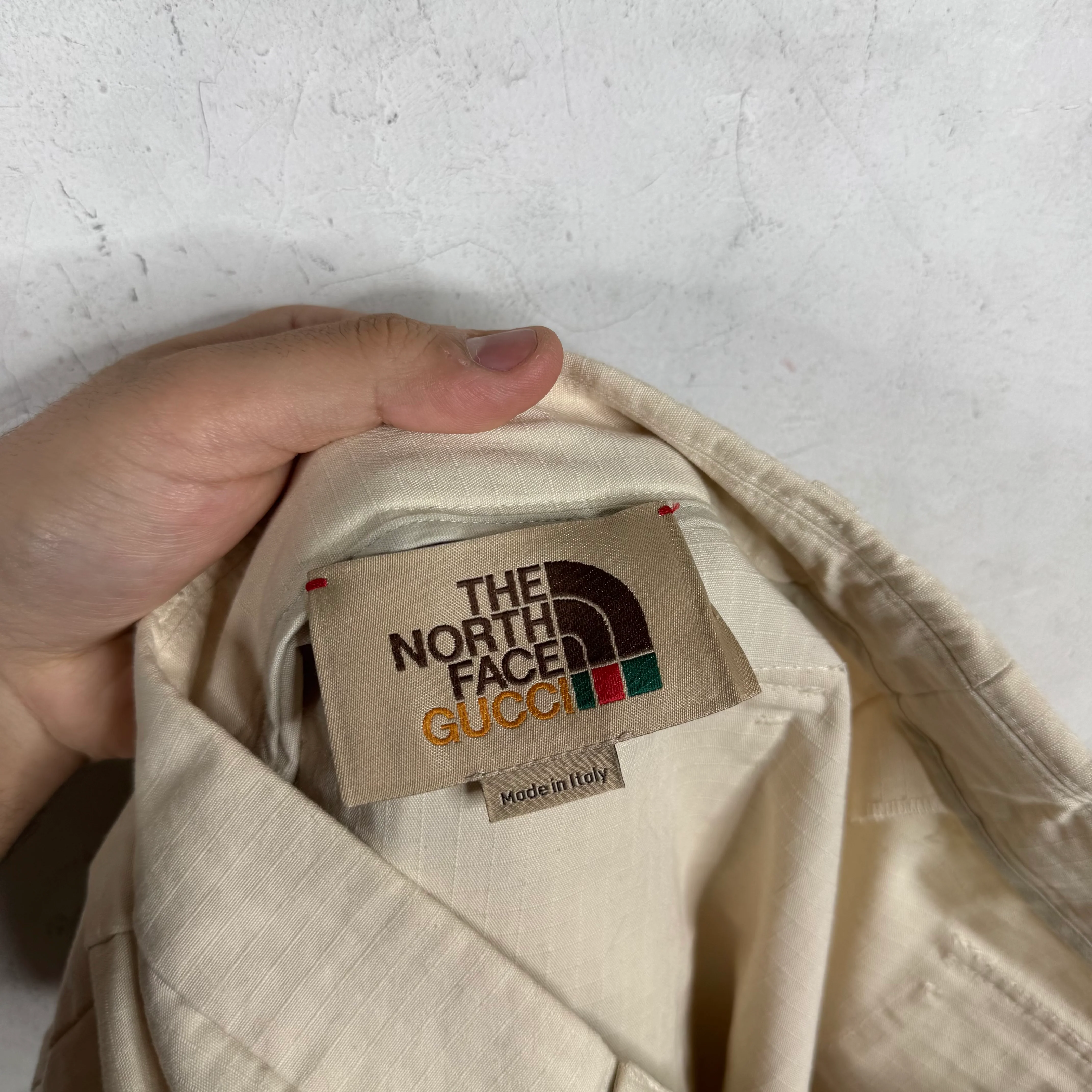 Gucci x TNF Cream Cargo Shorts - Image 8