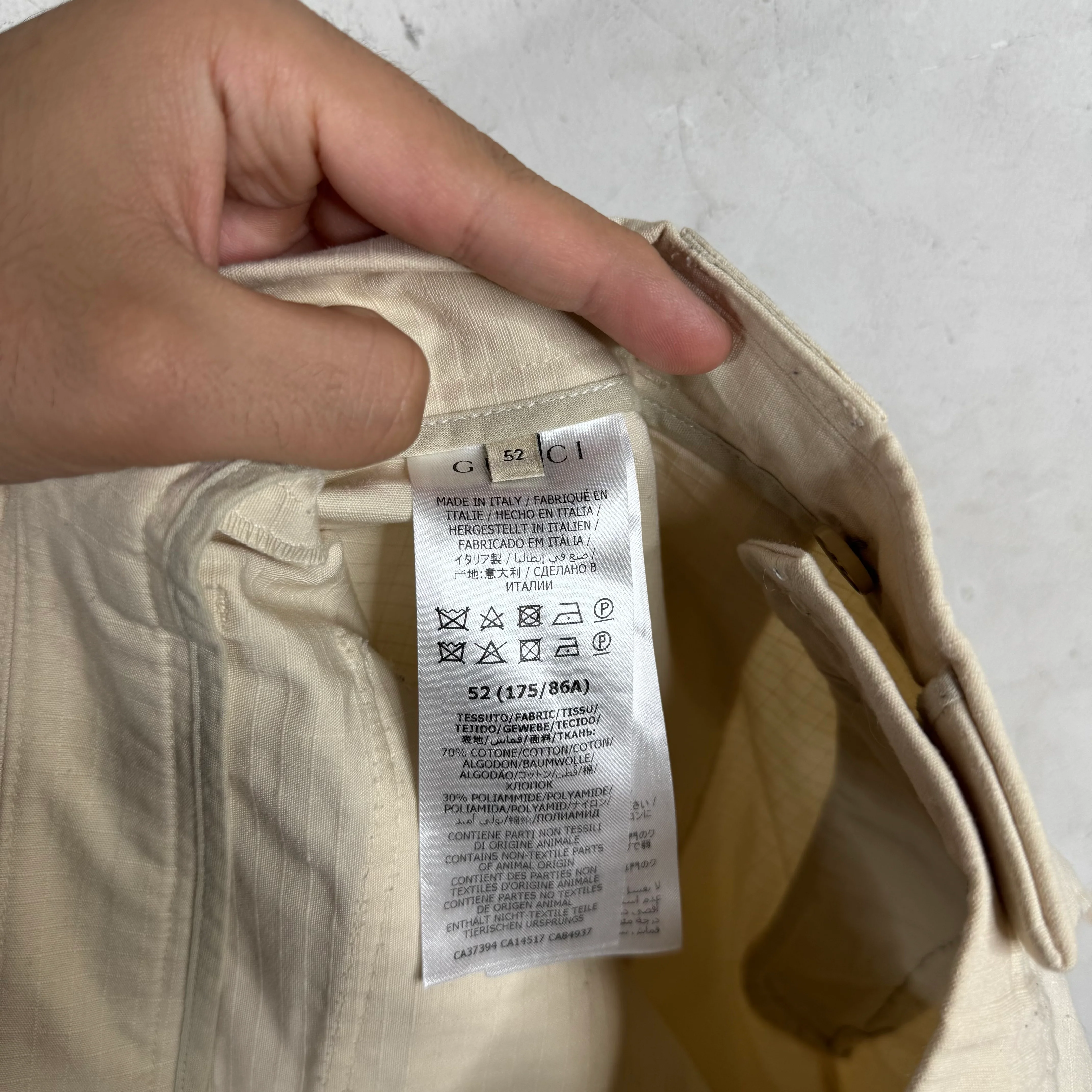 Gucci x TNF Cream Cargo Shorts - Image 9