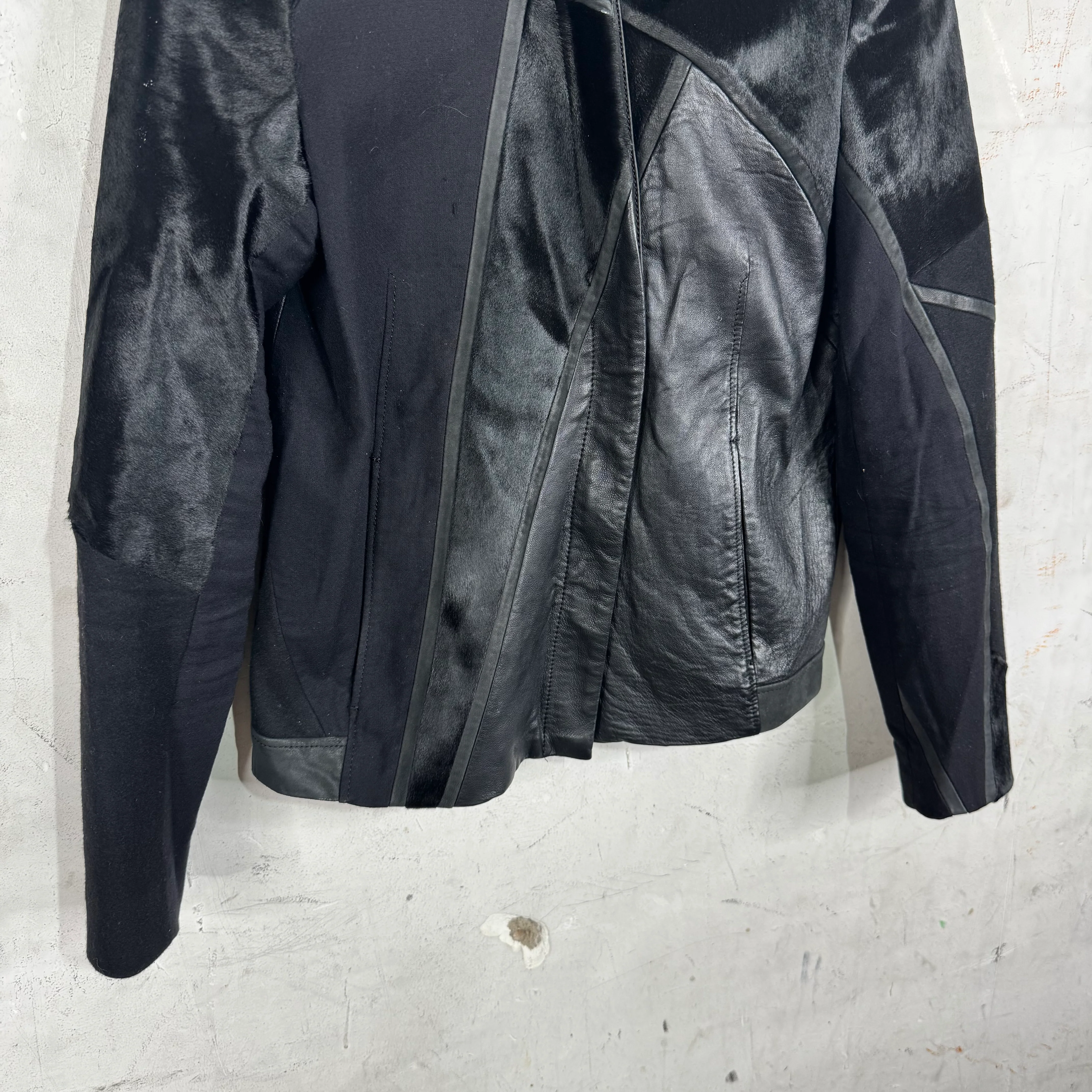 Helmut Lang Mohair Leather Moto Jacket - Image 6