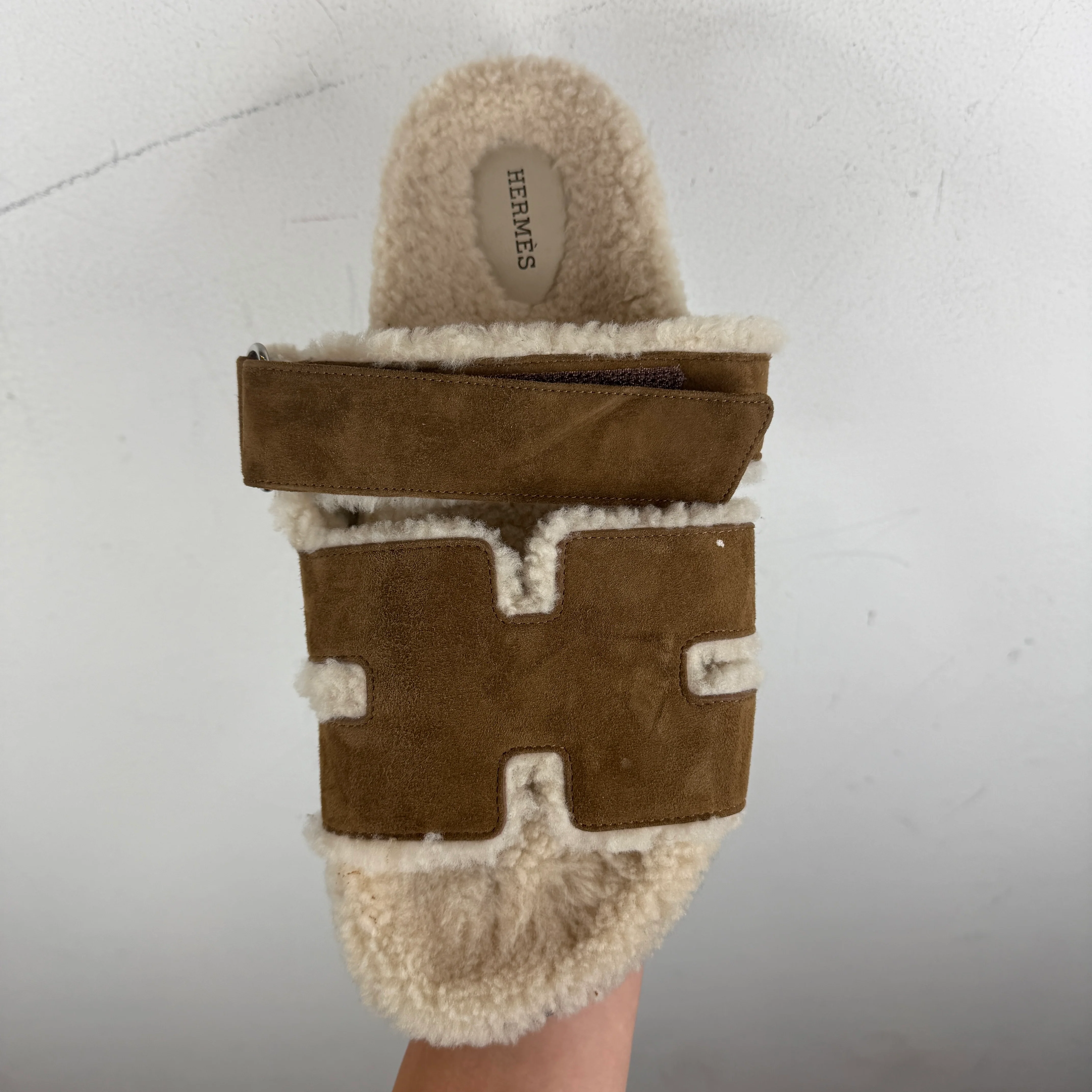 Hermes Shearling Chypre Slides - Image 10