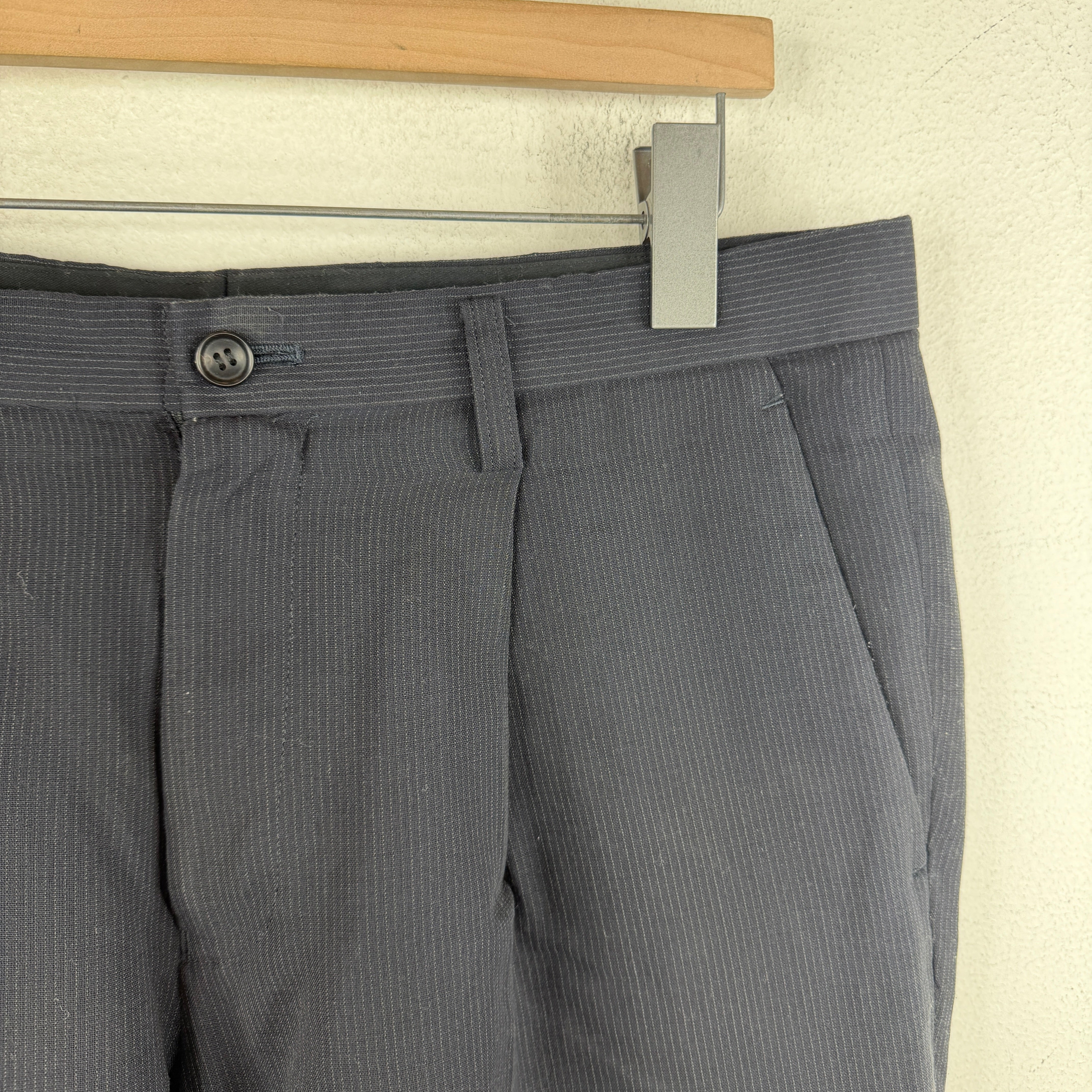 Issey Miyake Navy Striped Trousers - Image 7