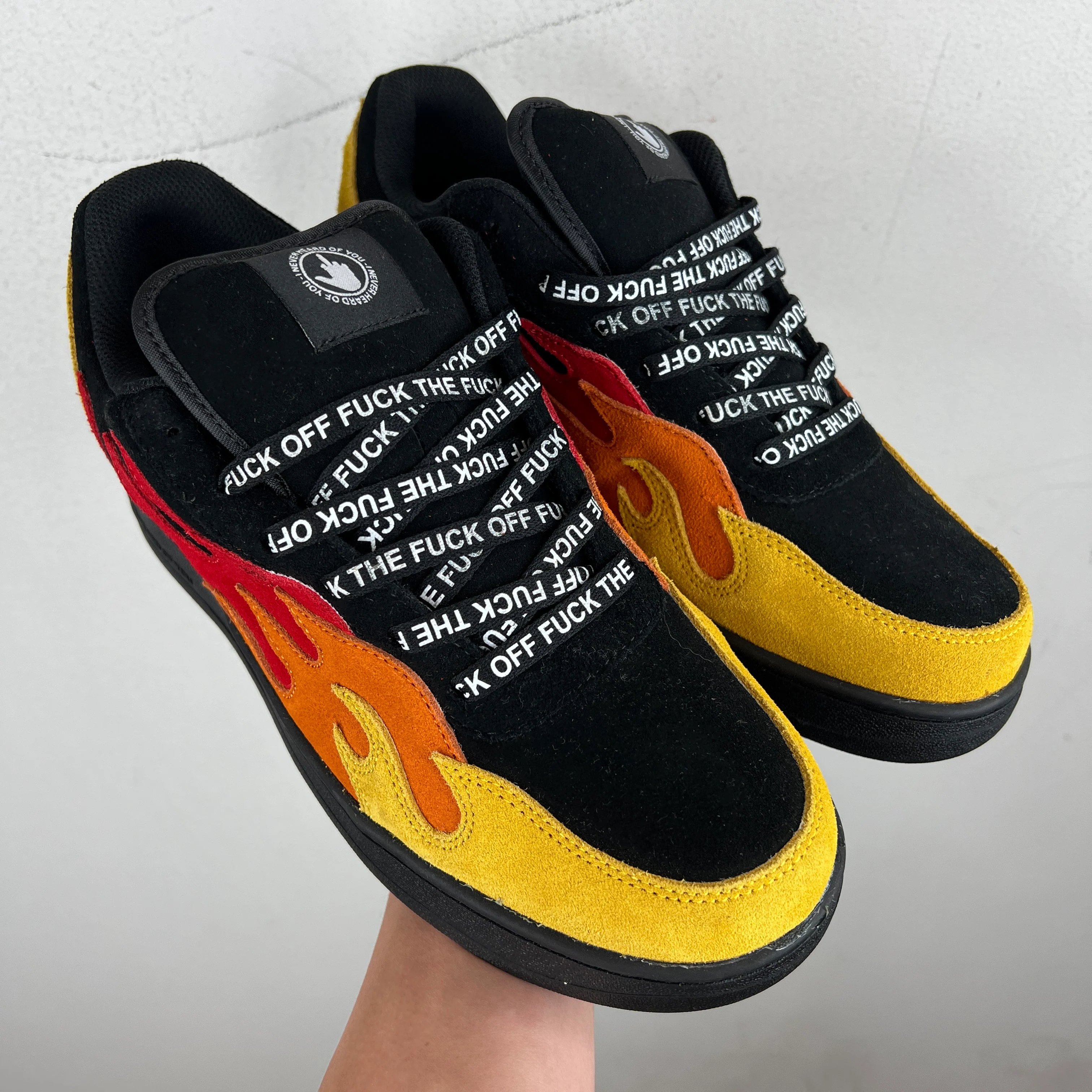 I Never Heard of You Flame Sample F*** Off Sneakers