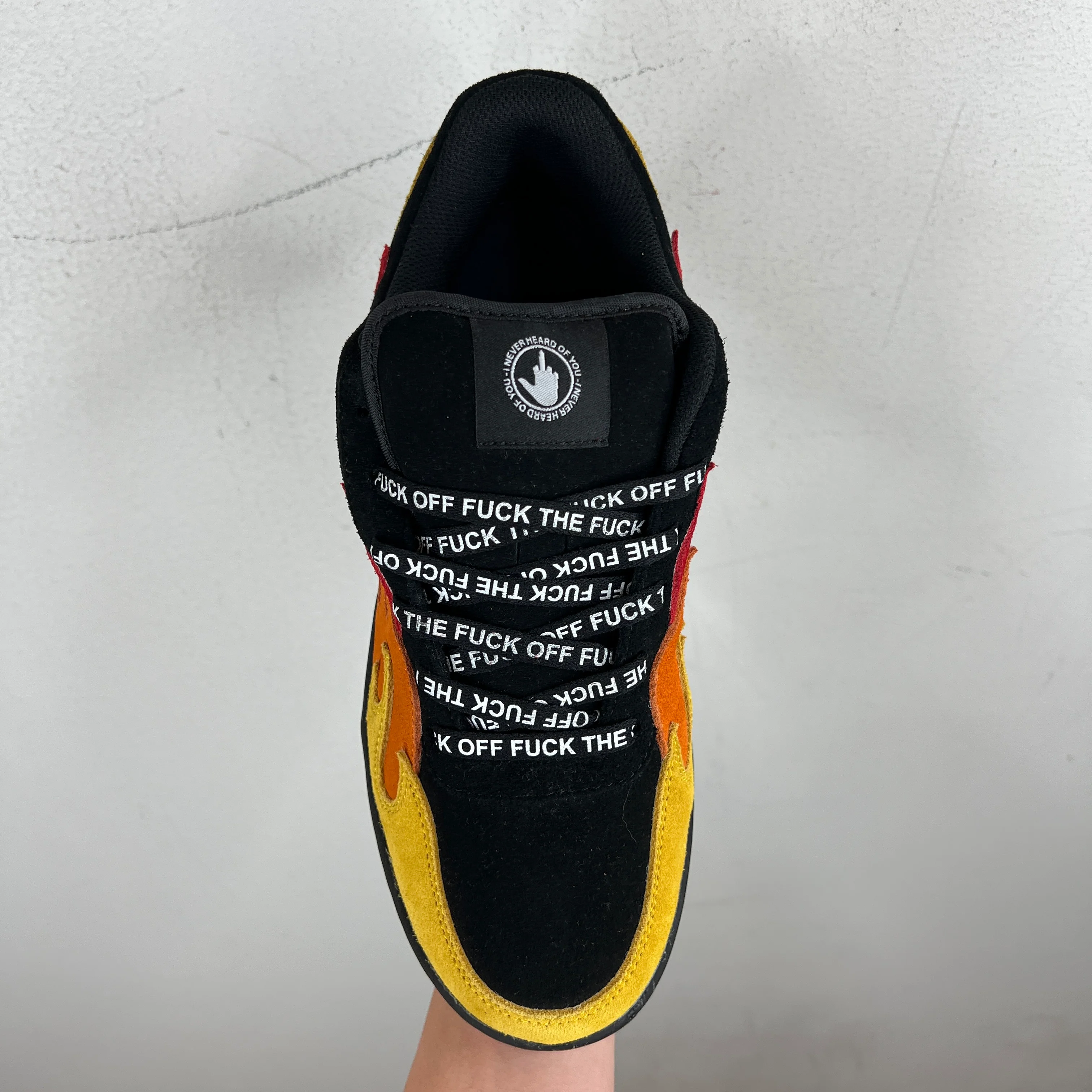 I Never Heard of You Flame Sample F*** Off Sneakers - Image 5