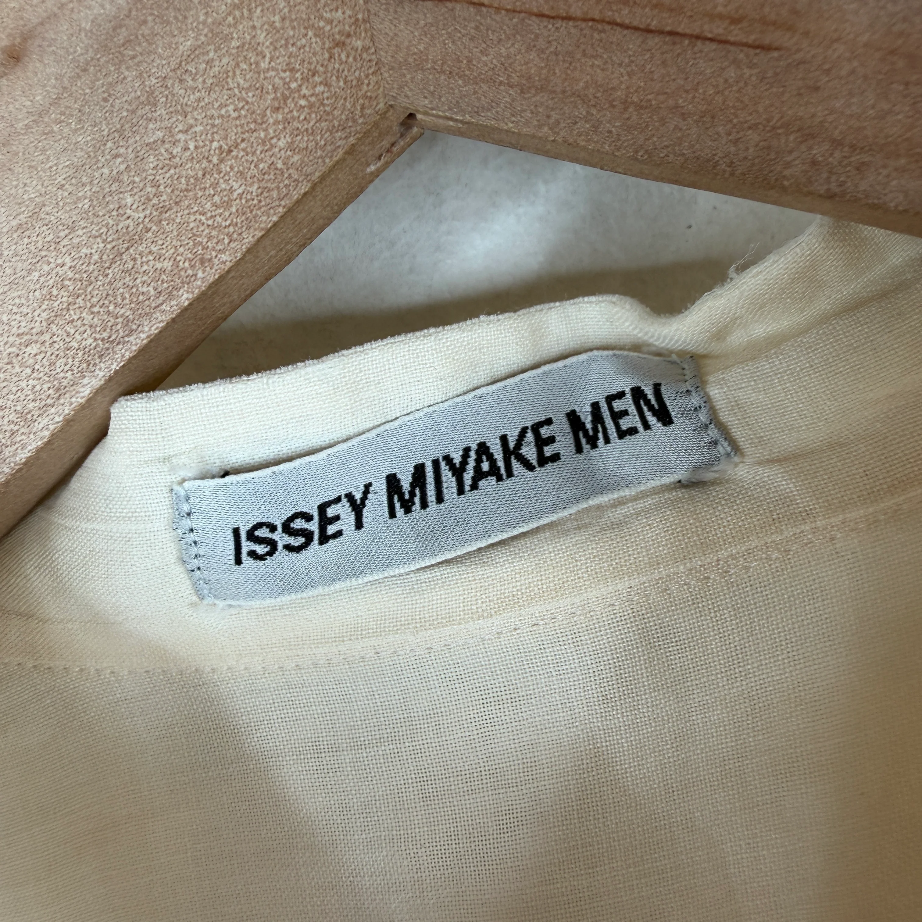 Issey Miyake Men Cream Button Up LS Shirt - Image 3