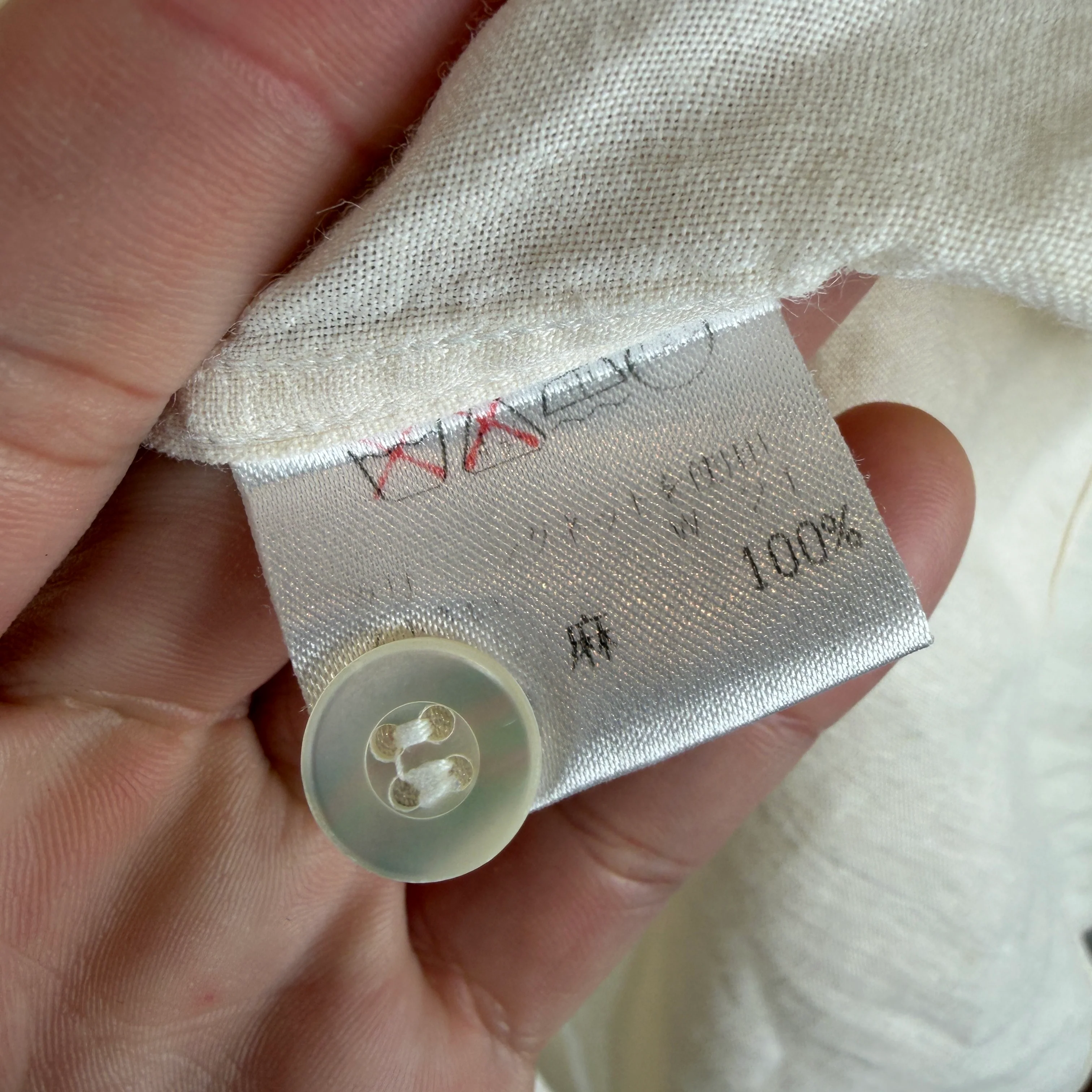 Issey Miyake Men Cream Button Up LS Shirt - Image 4