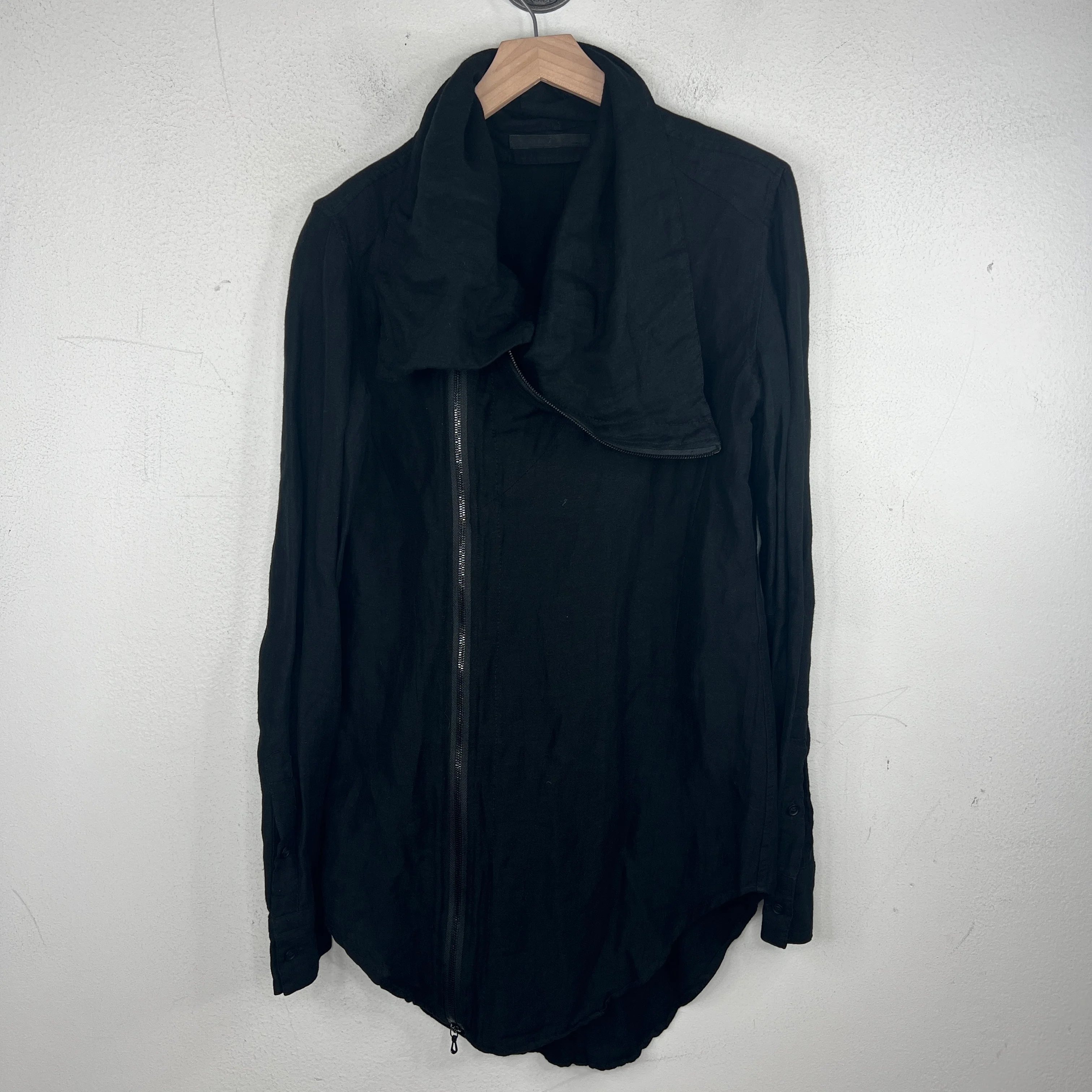 Julius Black Long Neck Crack Jacket
